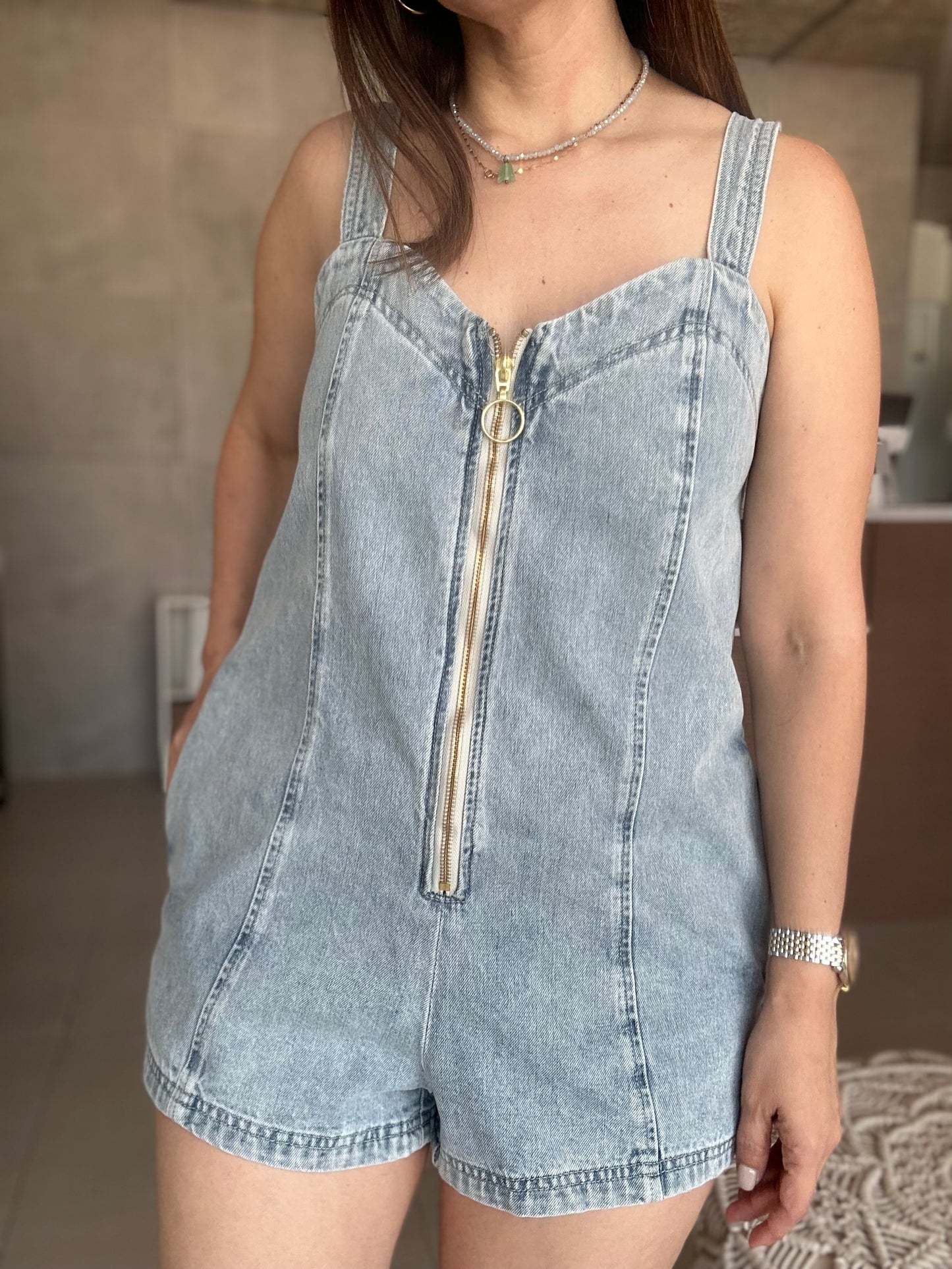 Jean Boxy Romper