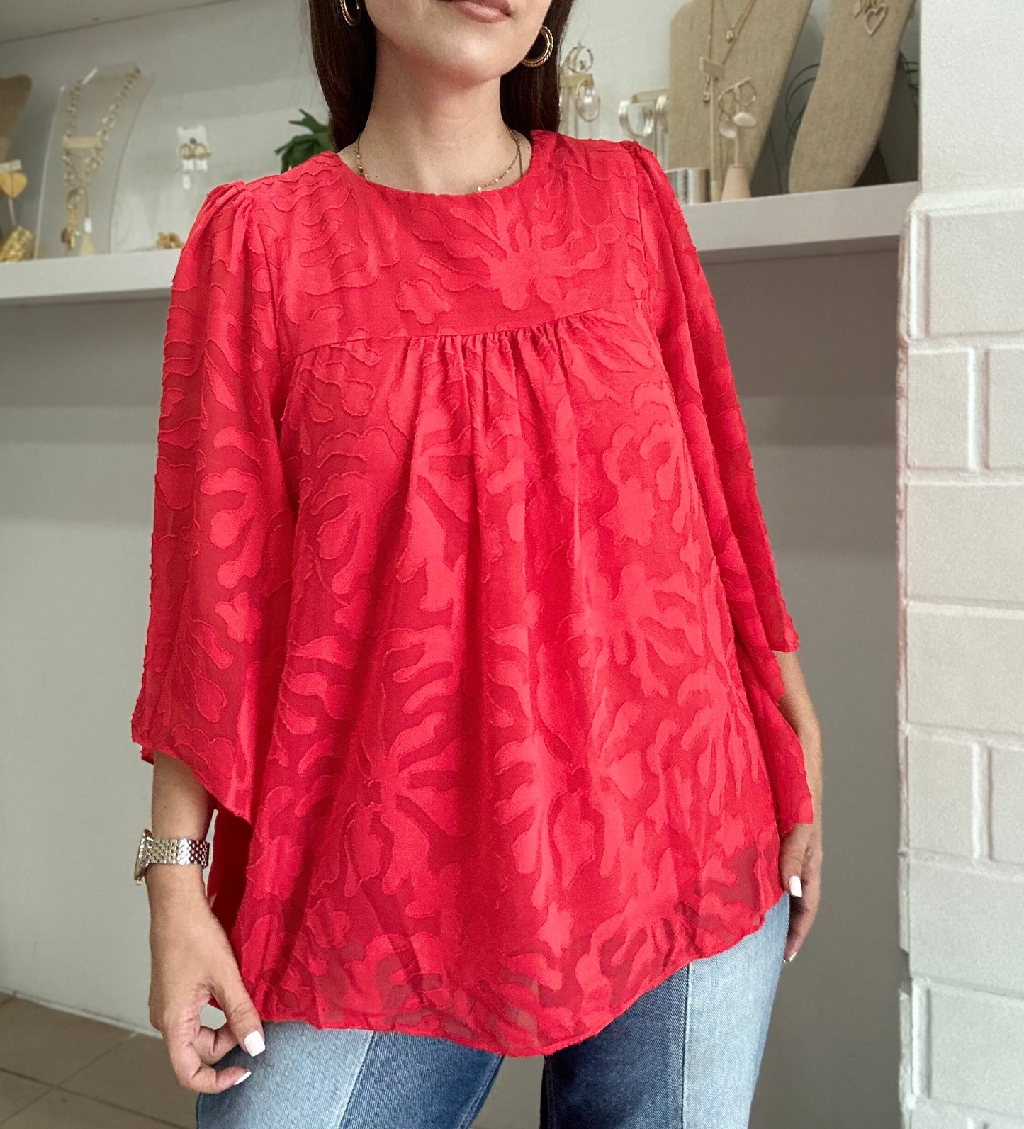 Rojo Brillante Top