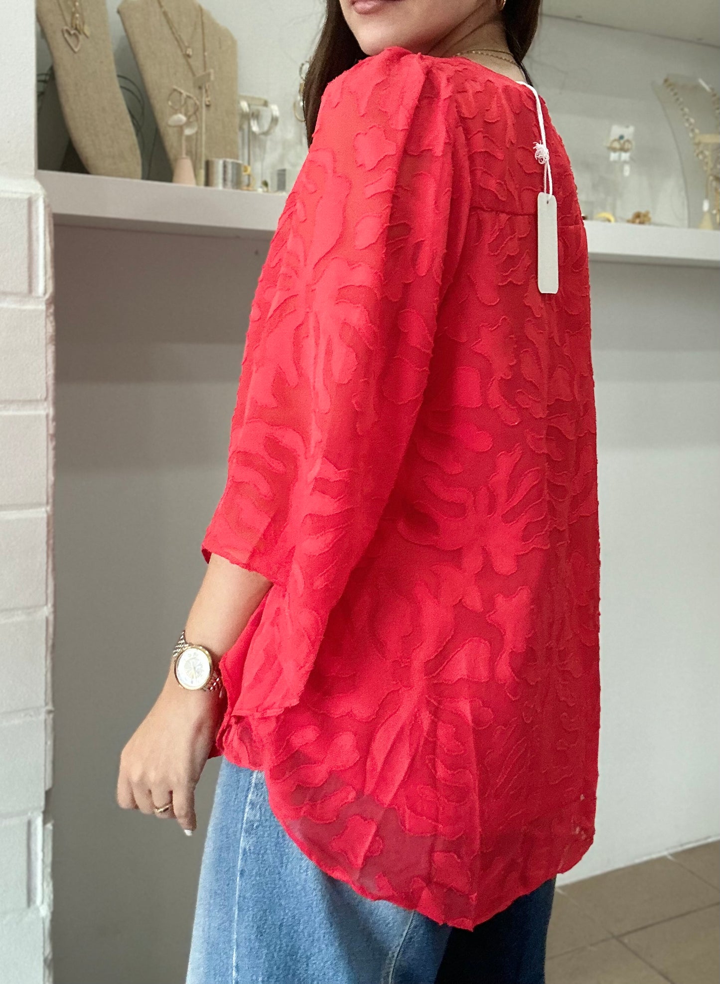 Rojo Brillante Top