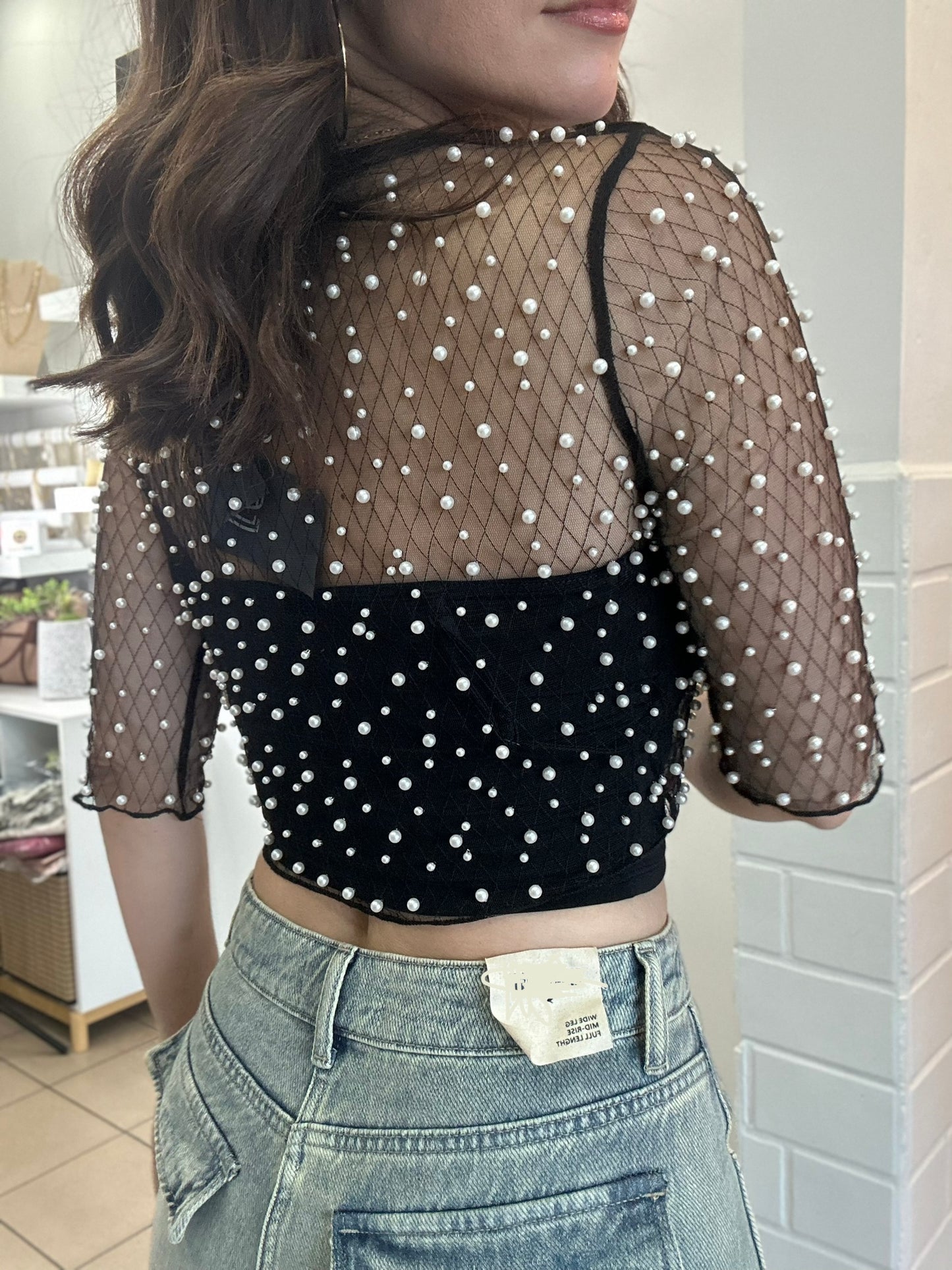 Crop Mesh Top