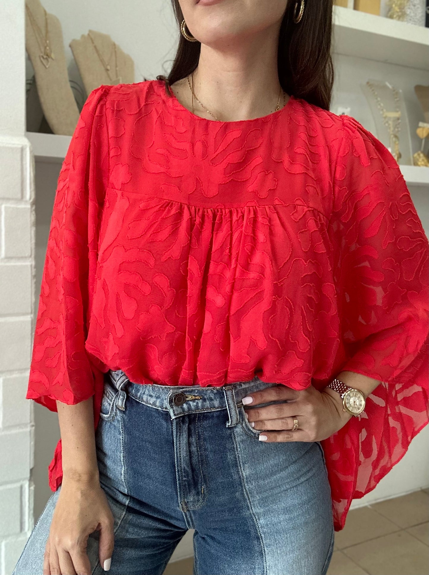 Rojo Brillante Top