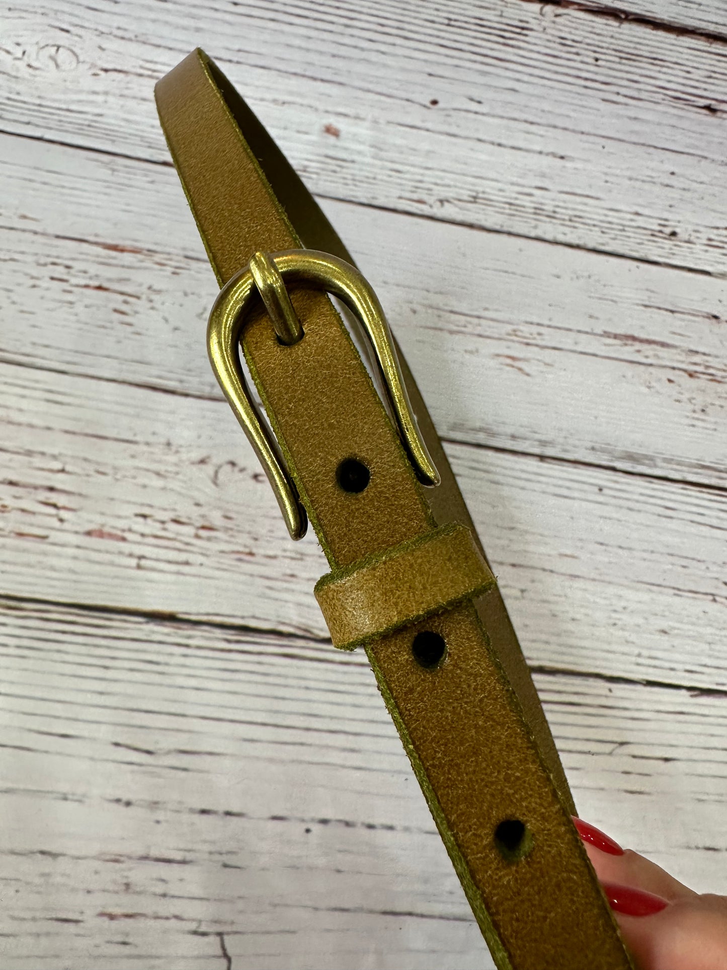 Olive Thin Belt