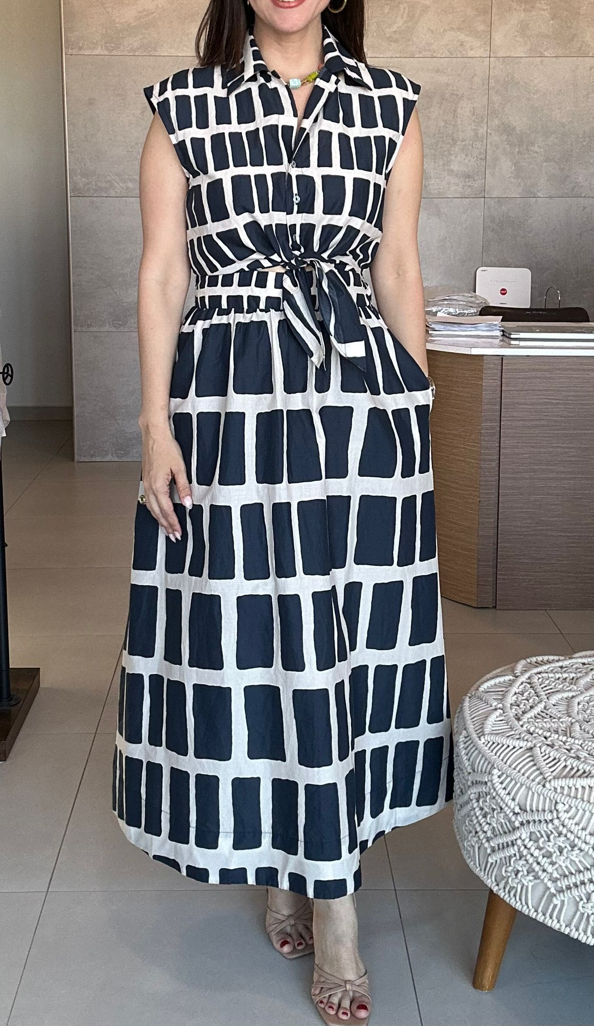 Geometric Print Summer Dress
