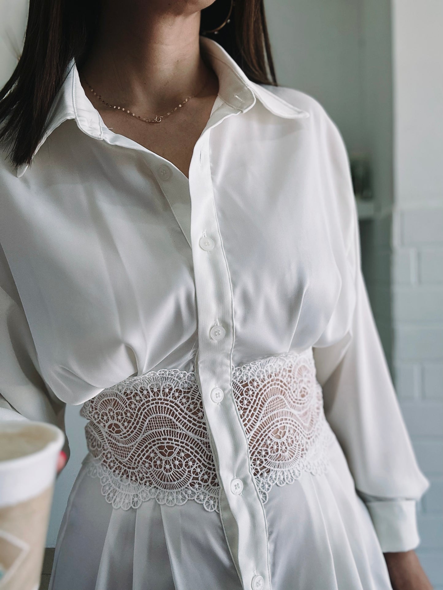 Laced Shirt Dress