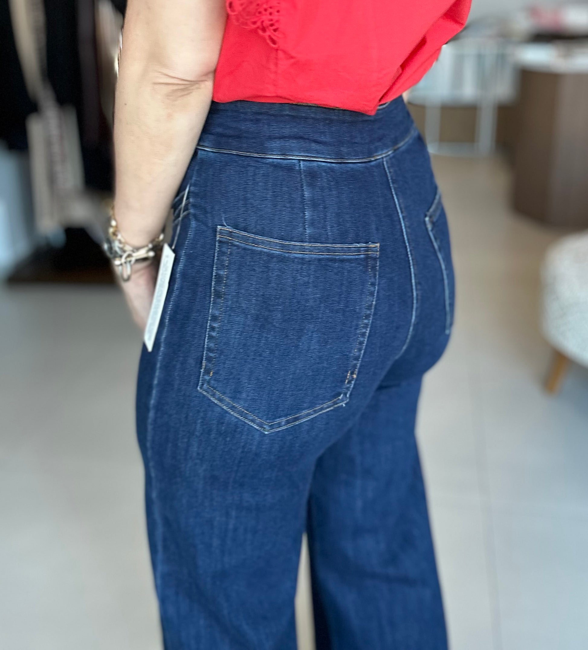 High Waisted Wide Leg Jean