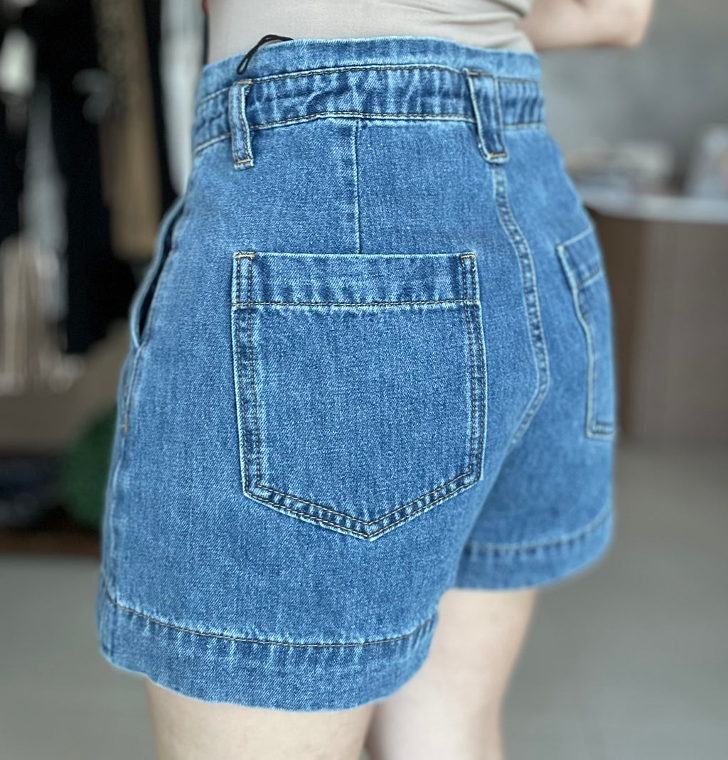 Flare Denim Short