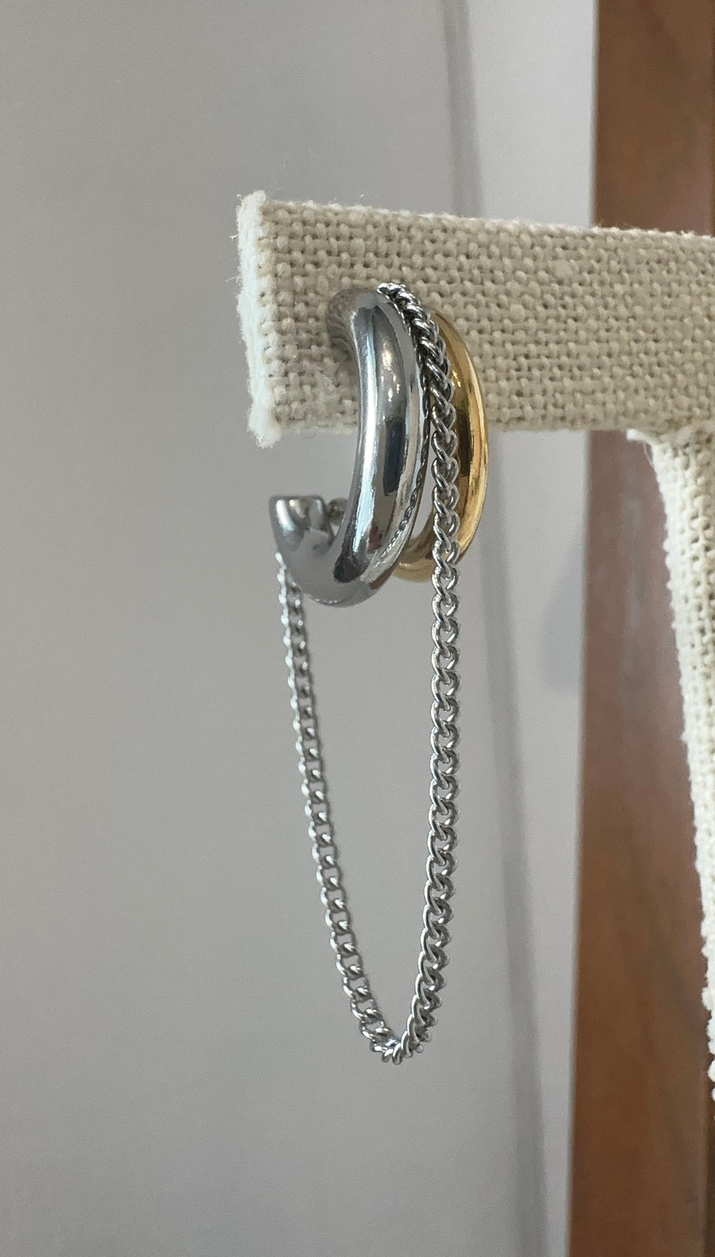 Two Tones Earings (Silver + Gold)