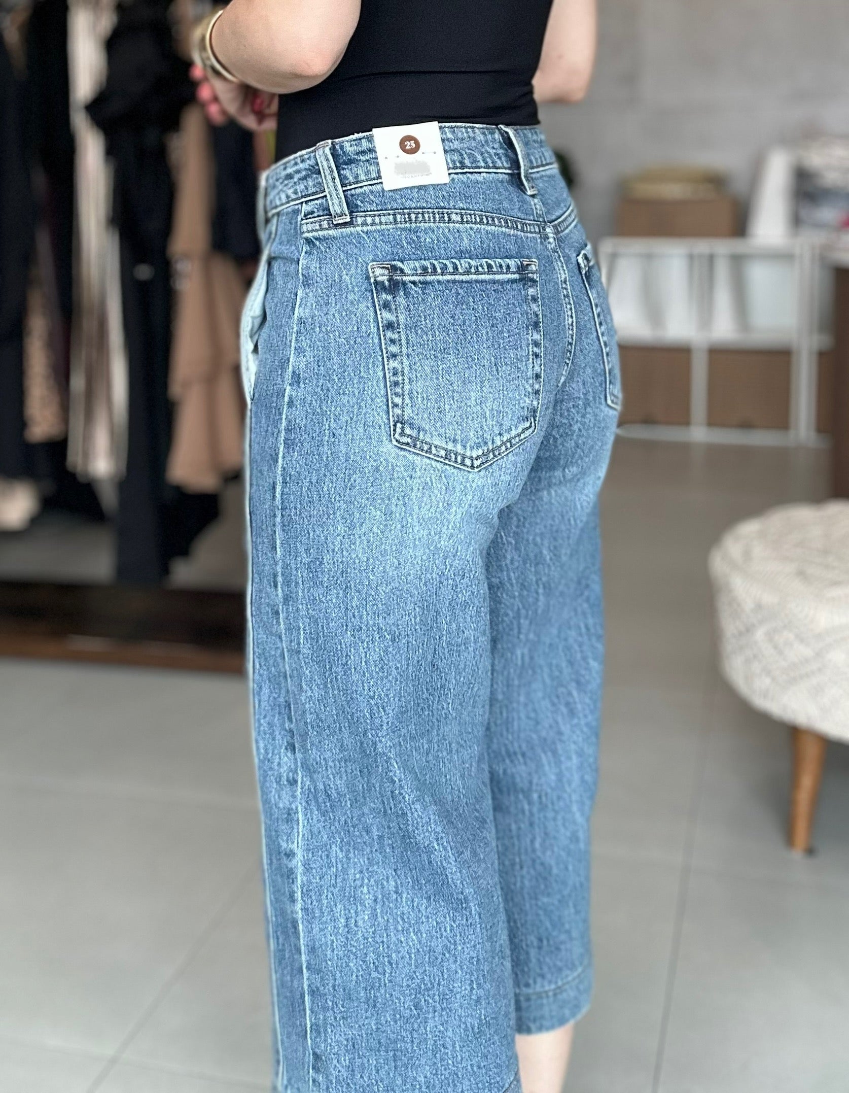 Side Seam Bermuda Jeans