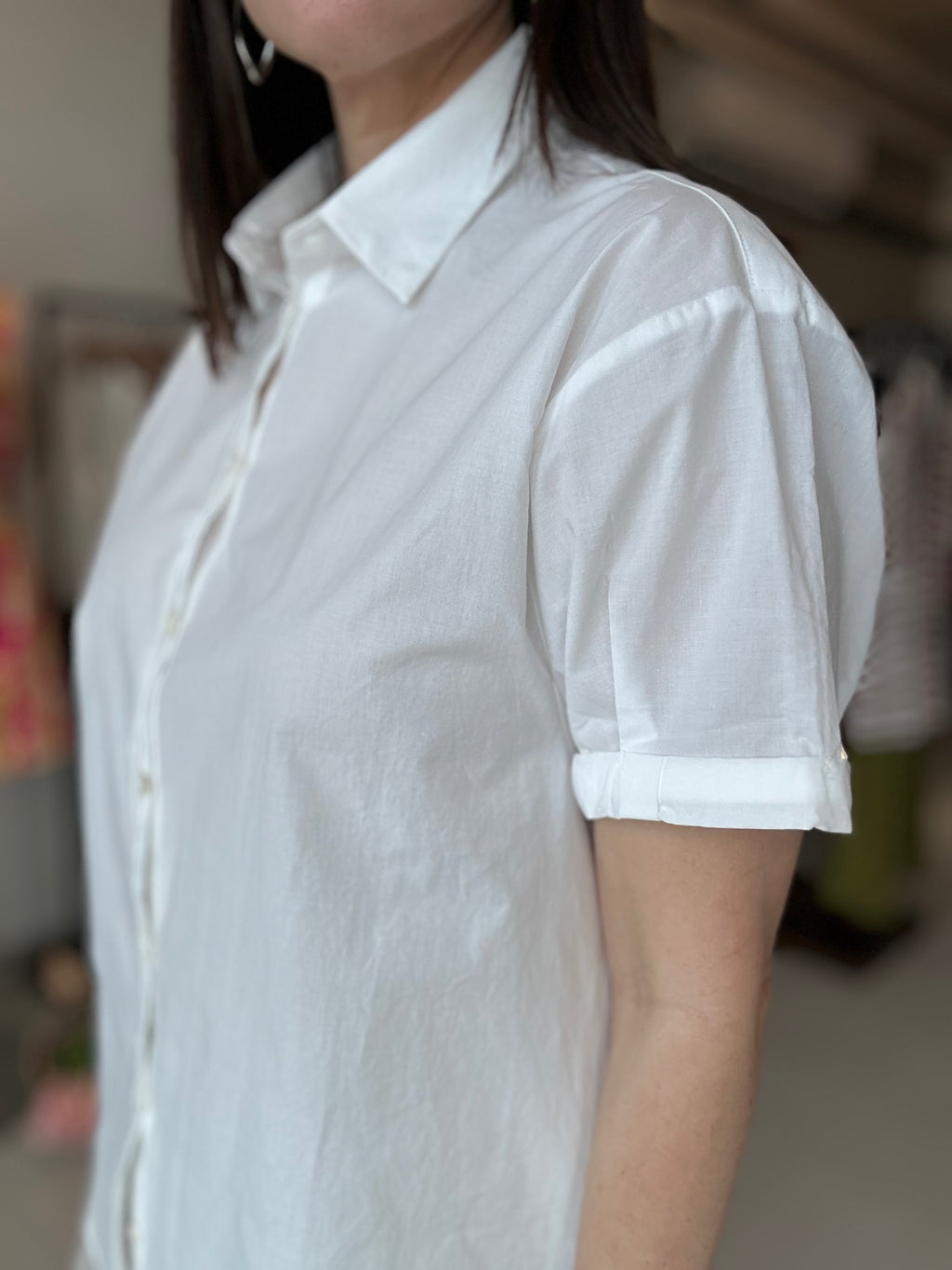 Relaxed Short Sleeve Button-Up Shirt
