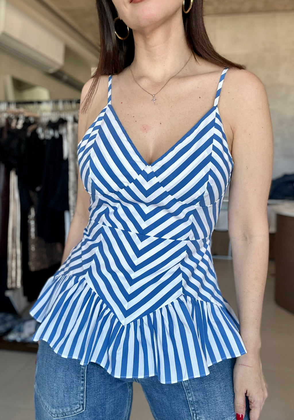 Stripe Peplum Top
