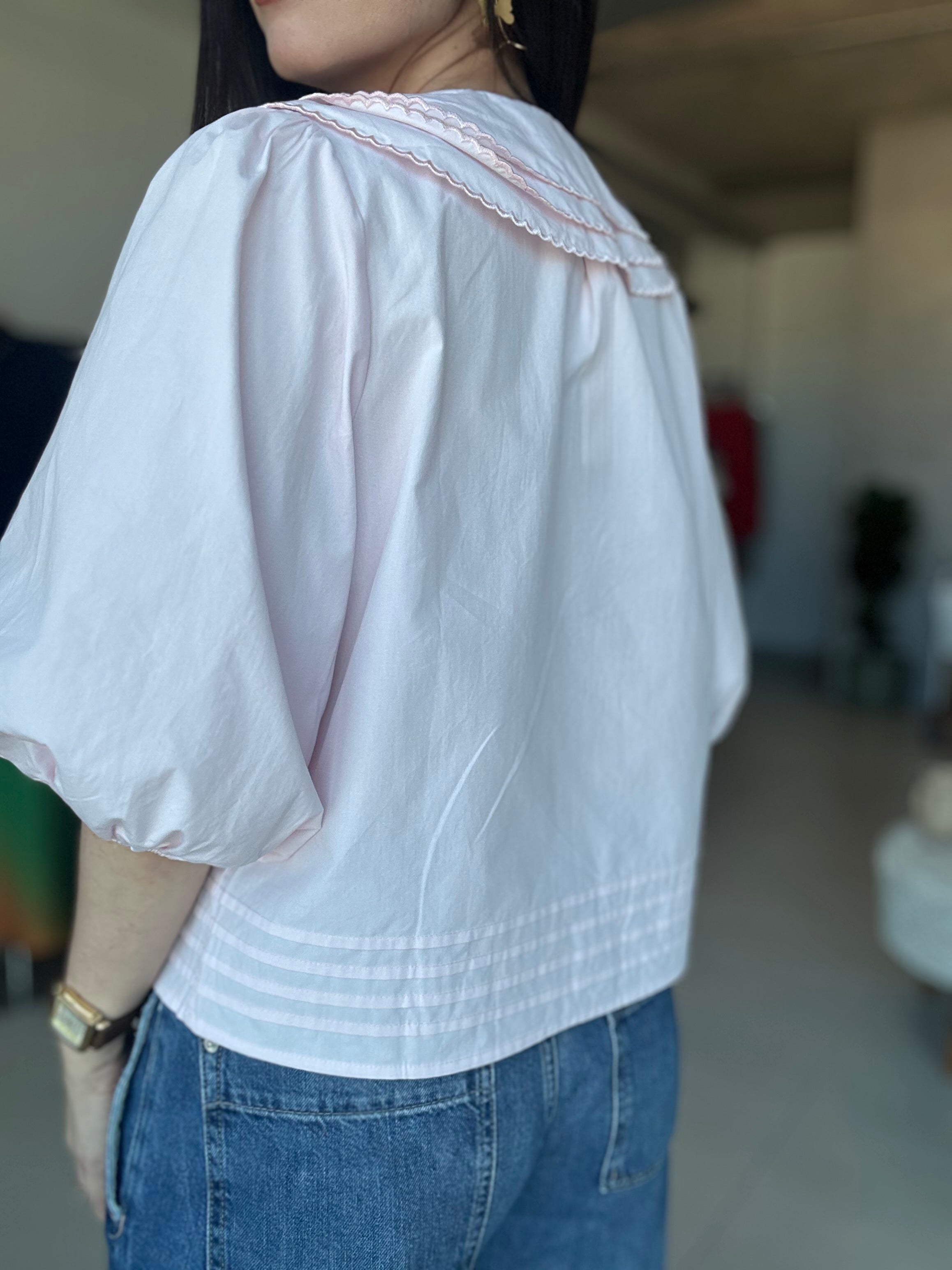 Double Collared Blouse (Baby Pink)