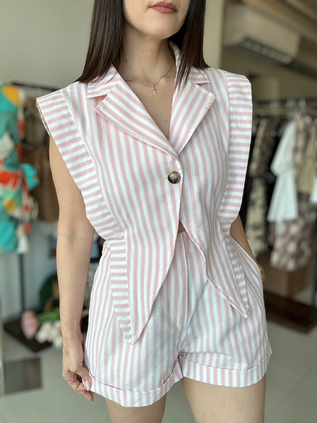 Pink Blazer Romper