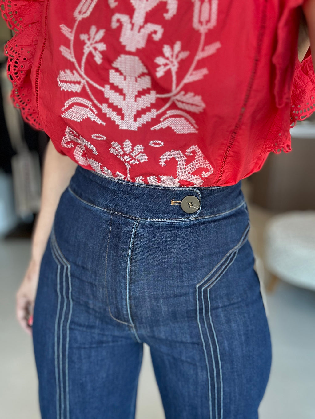 High Waisted Wide Leg Jean