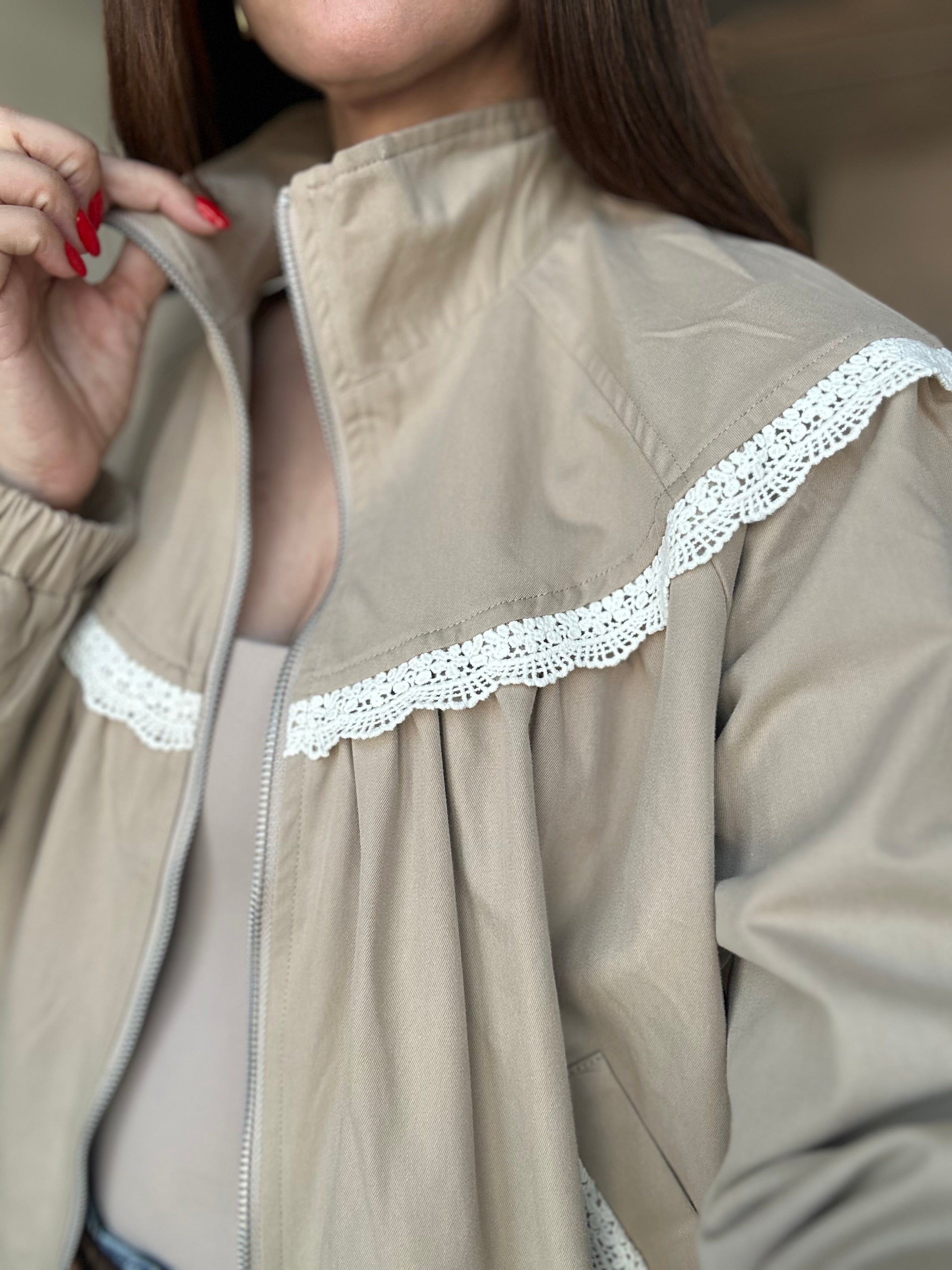 Lace Bomber Jacket