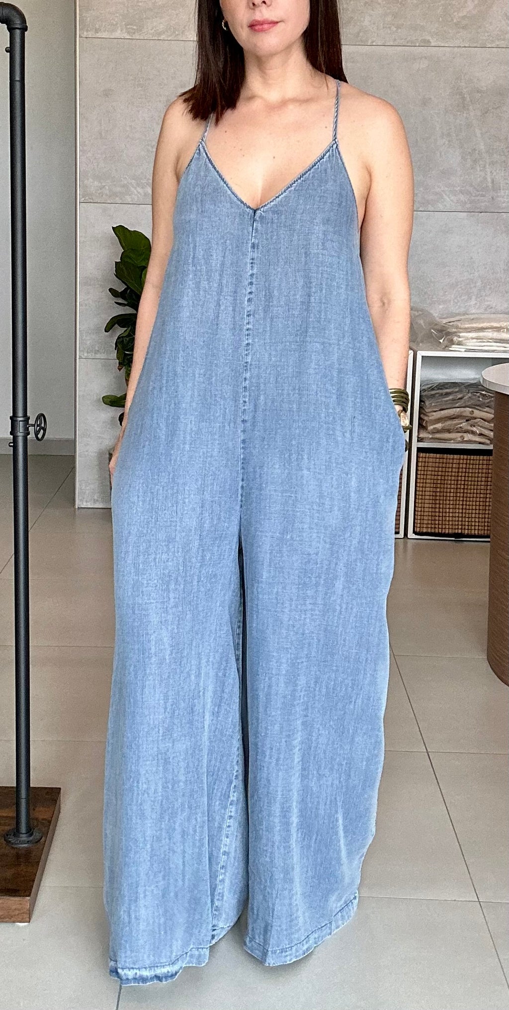 Flowy Denim Jumpsuit