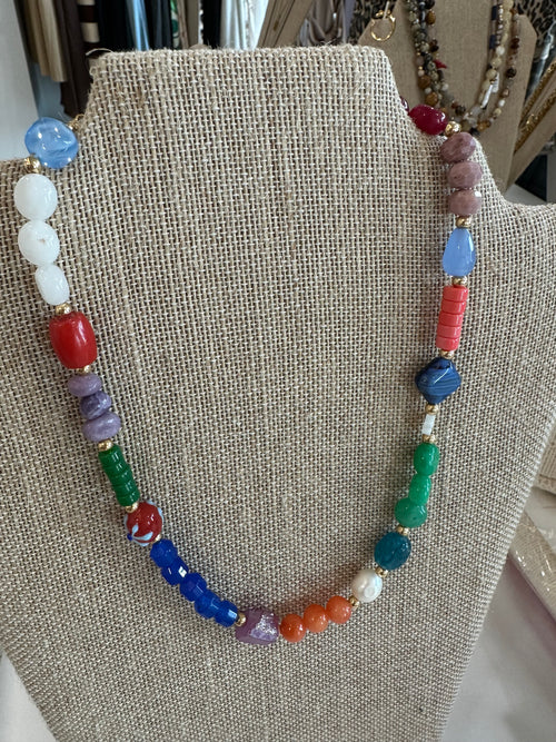 16" Hand Made Happy Stones  Necklace
