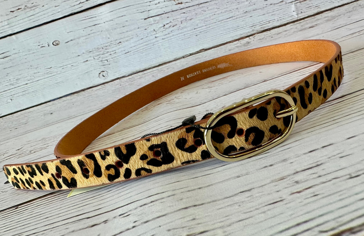 Skinny Leopard Belt .9"