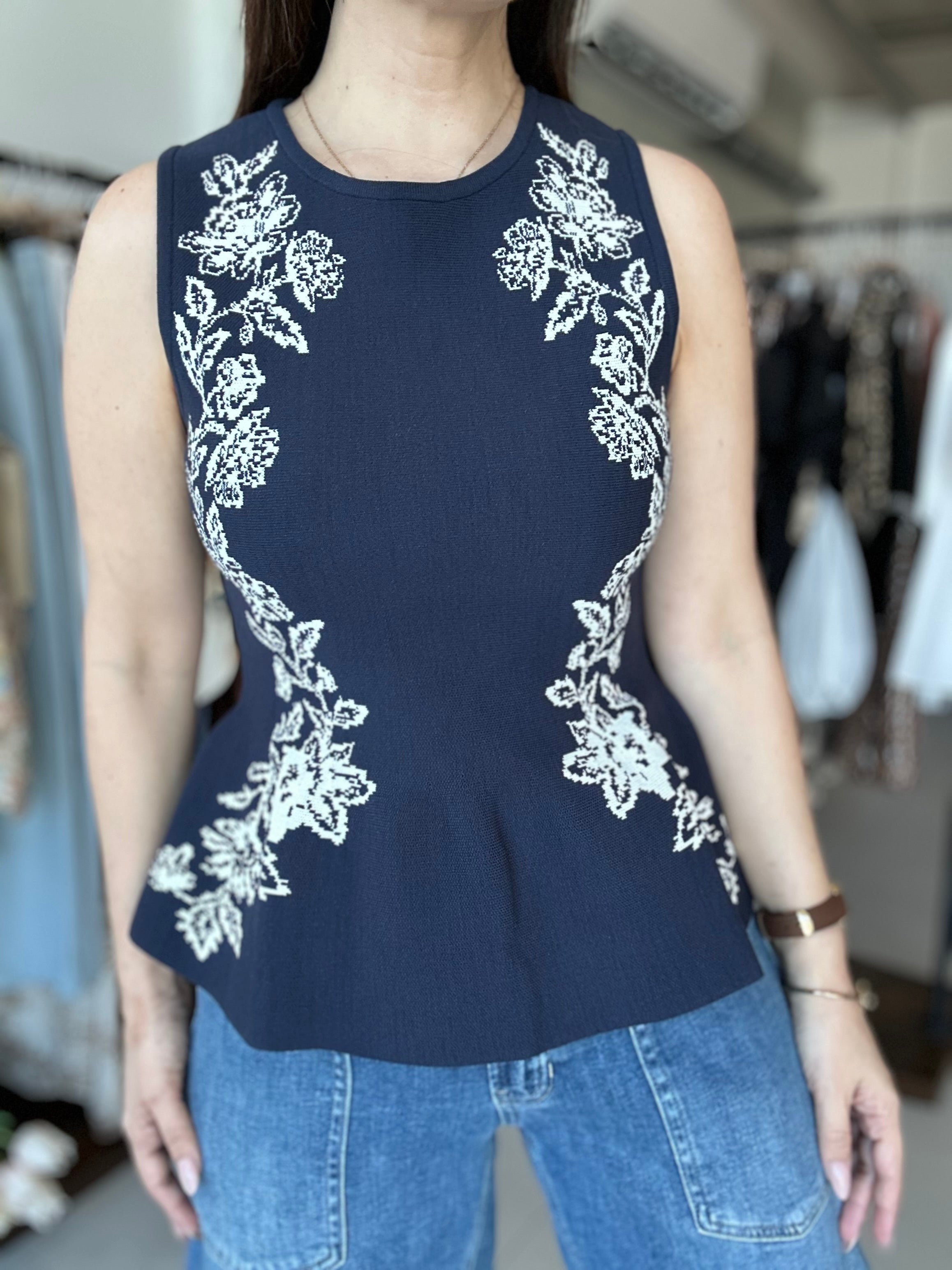 Peplum Flower Top