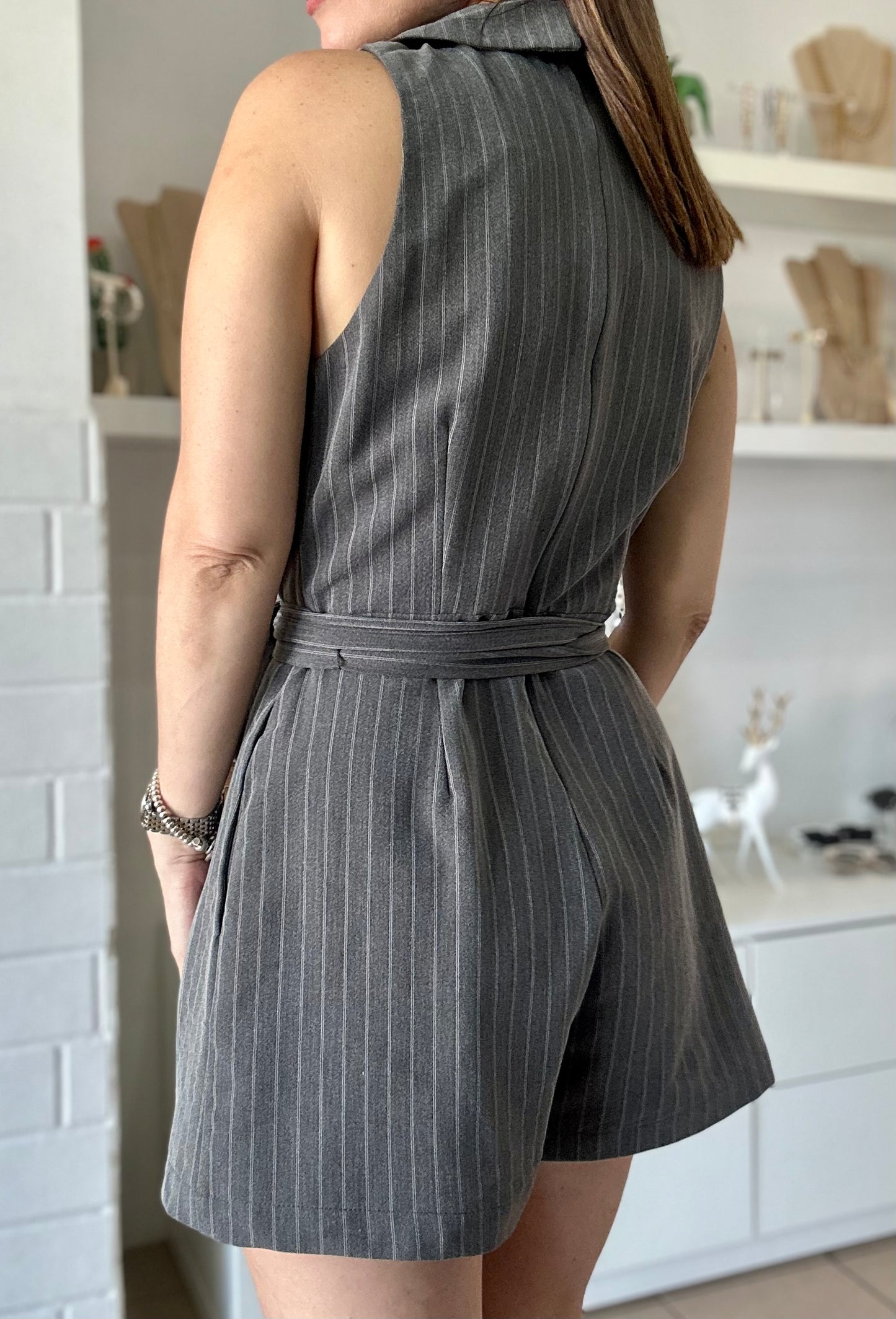 Chic Grey Romper