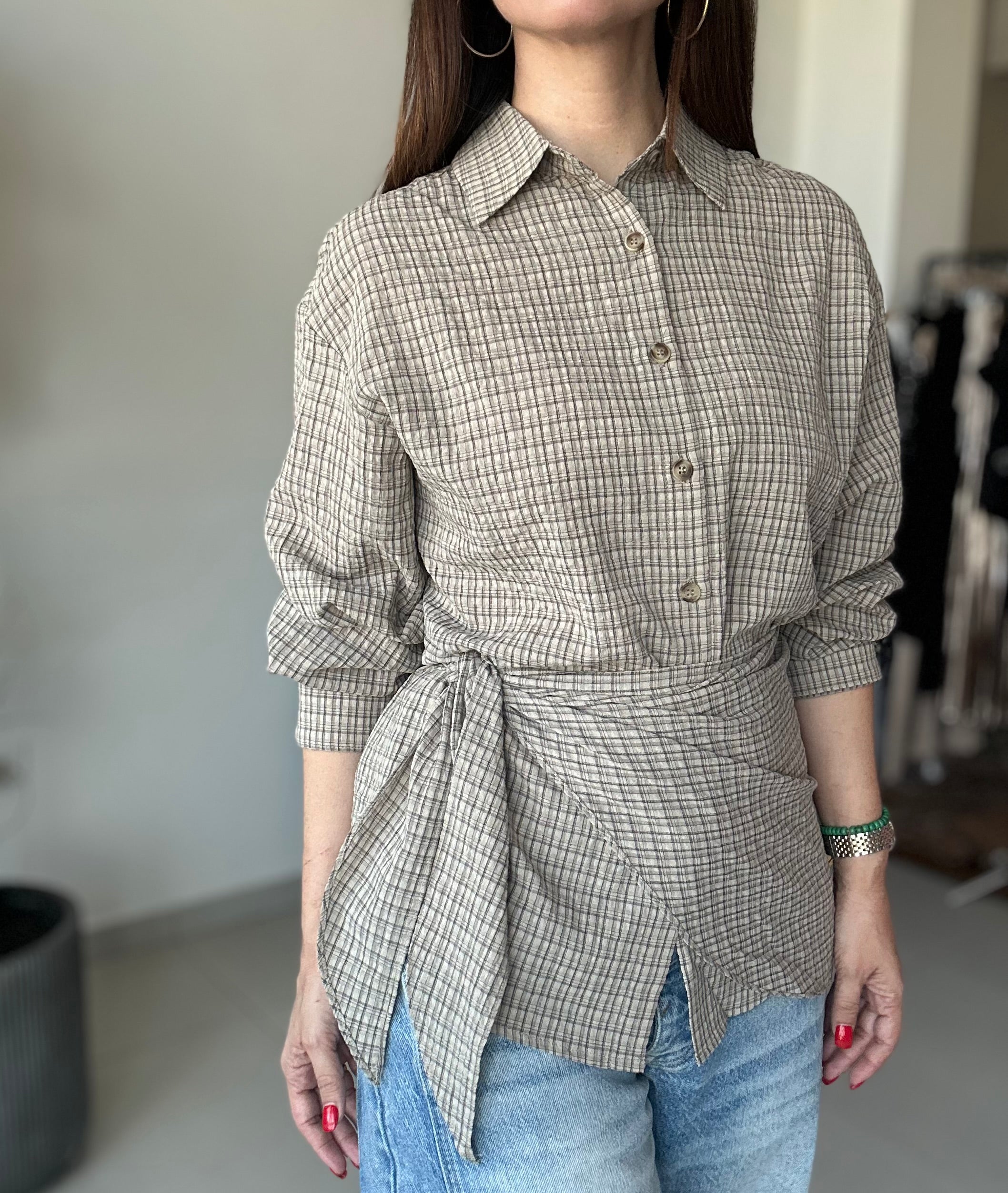 Scarf Waist Shirt