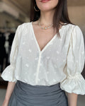 Embroidered Blouse Bodysuit