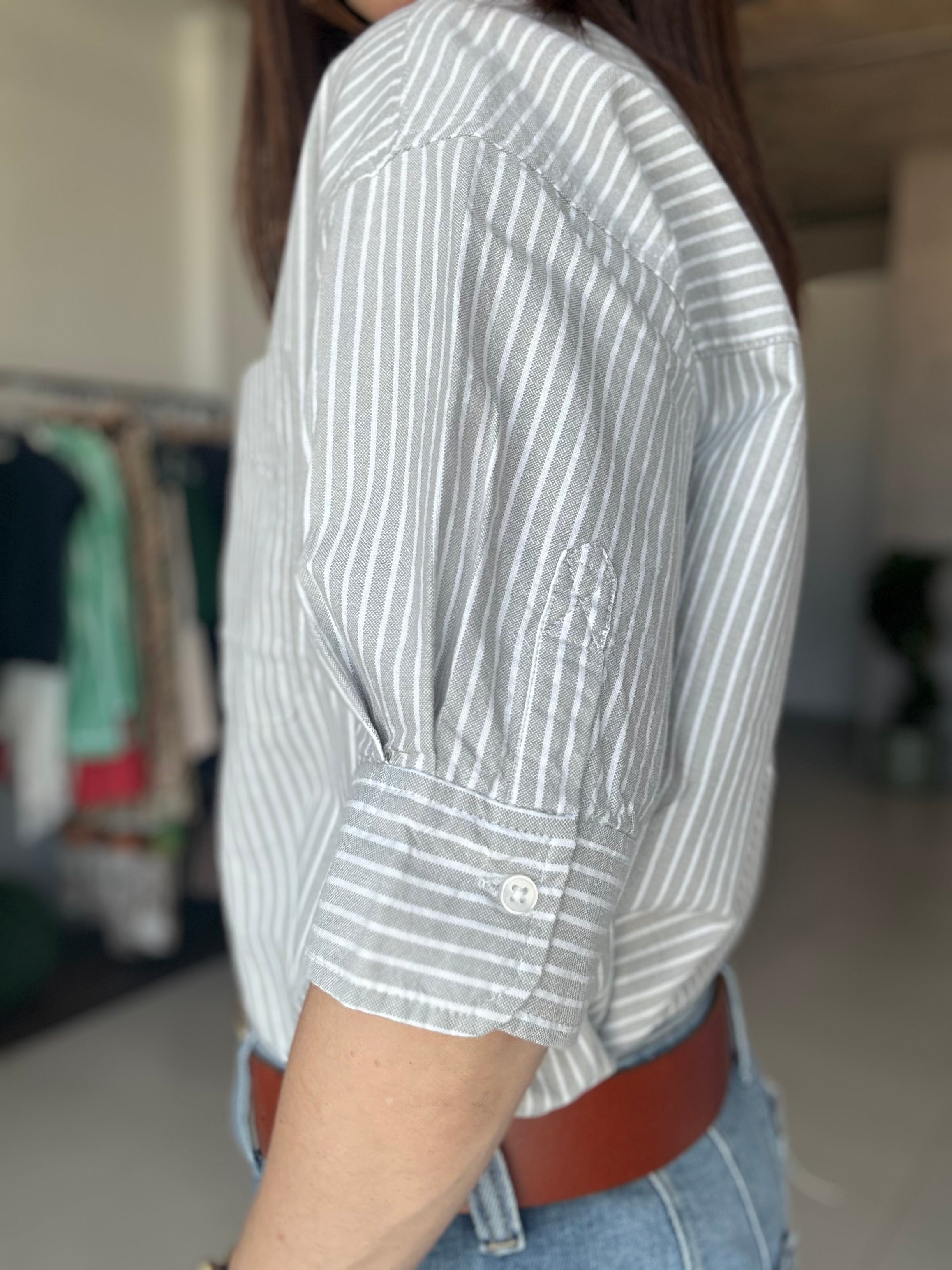 Sage Stripe Blouse