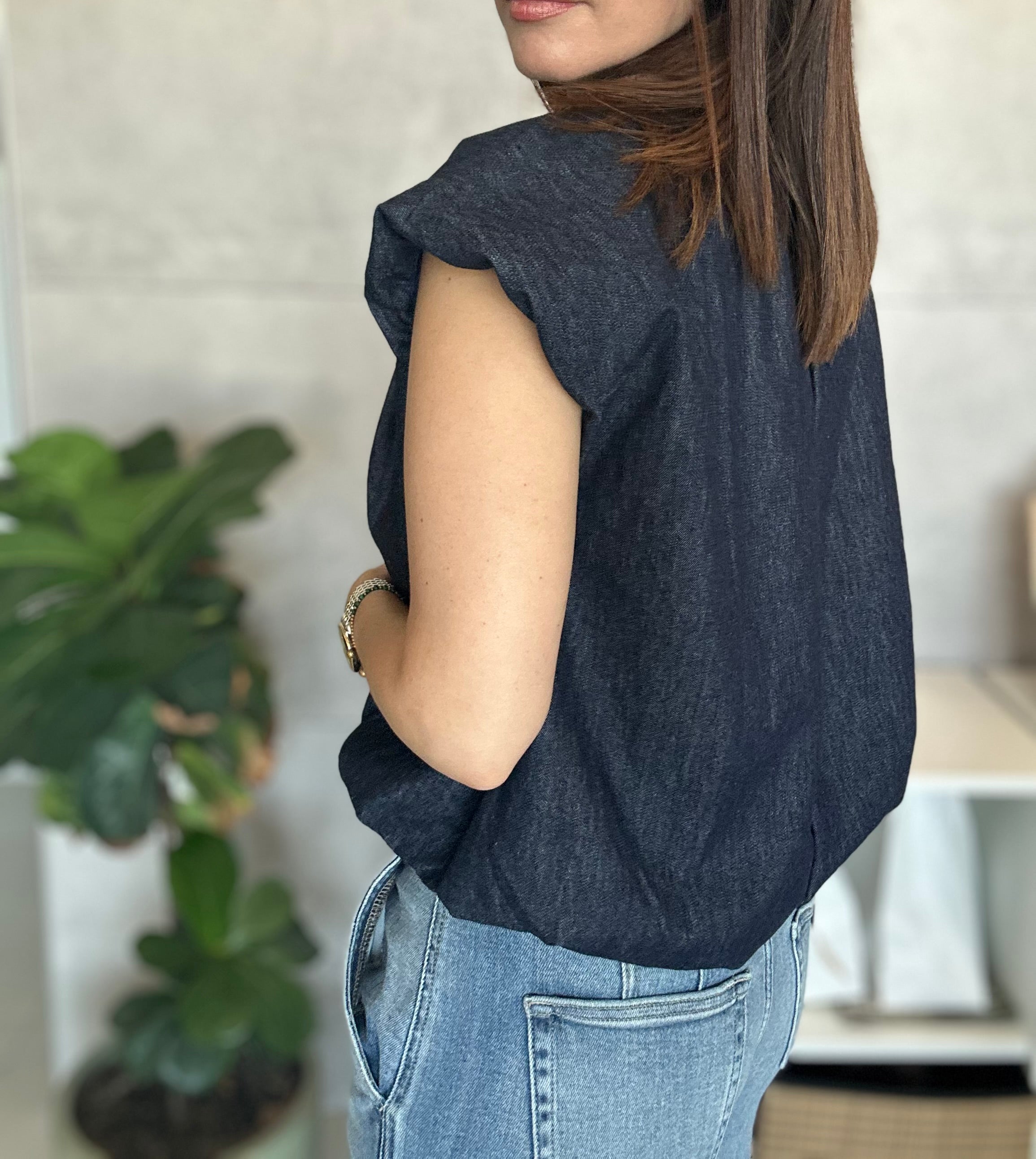 Bubble Denim Top