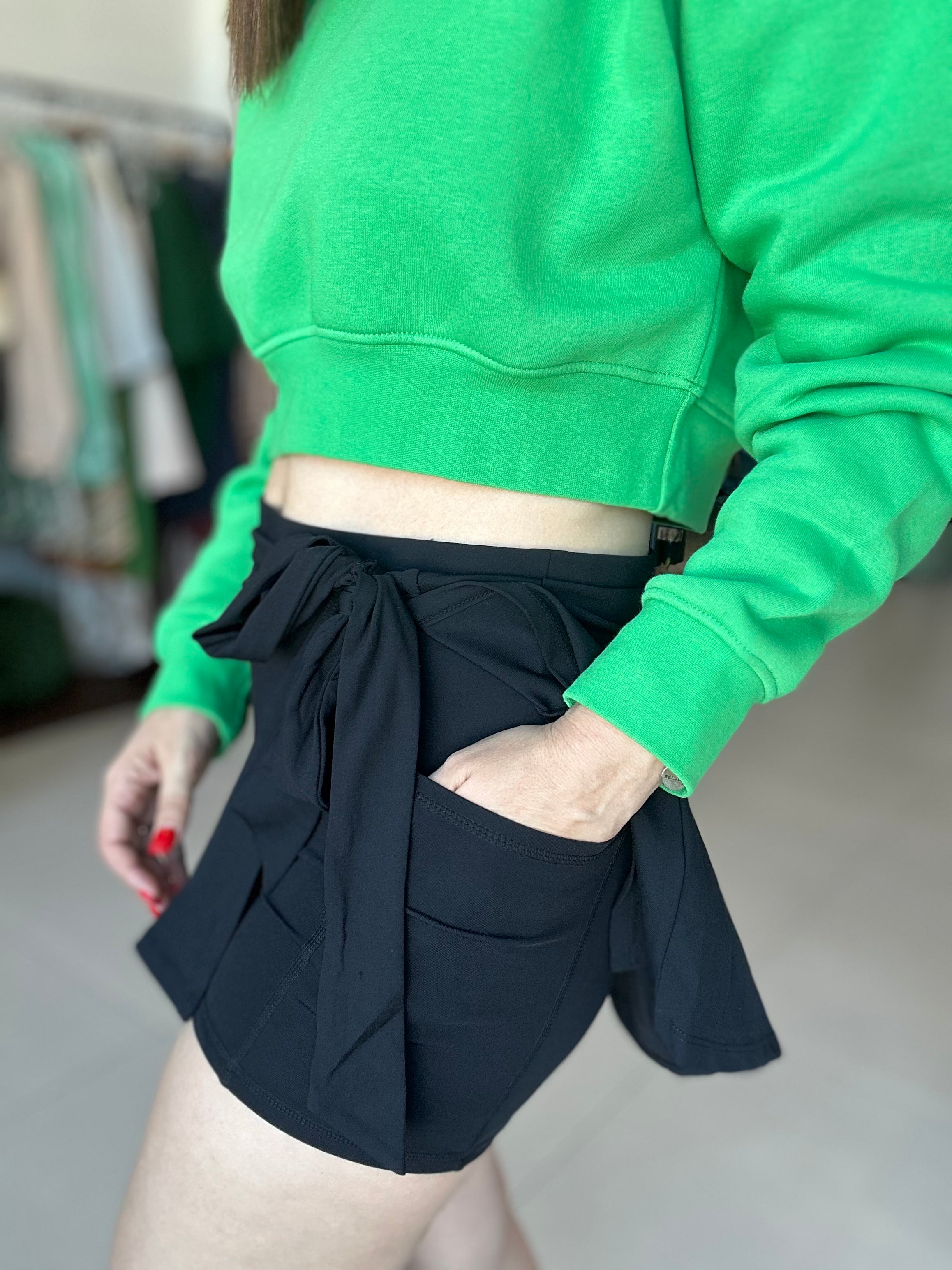 Luxe Wrap Skort (Black)
