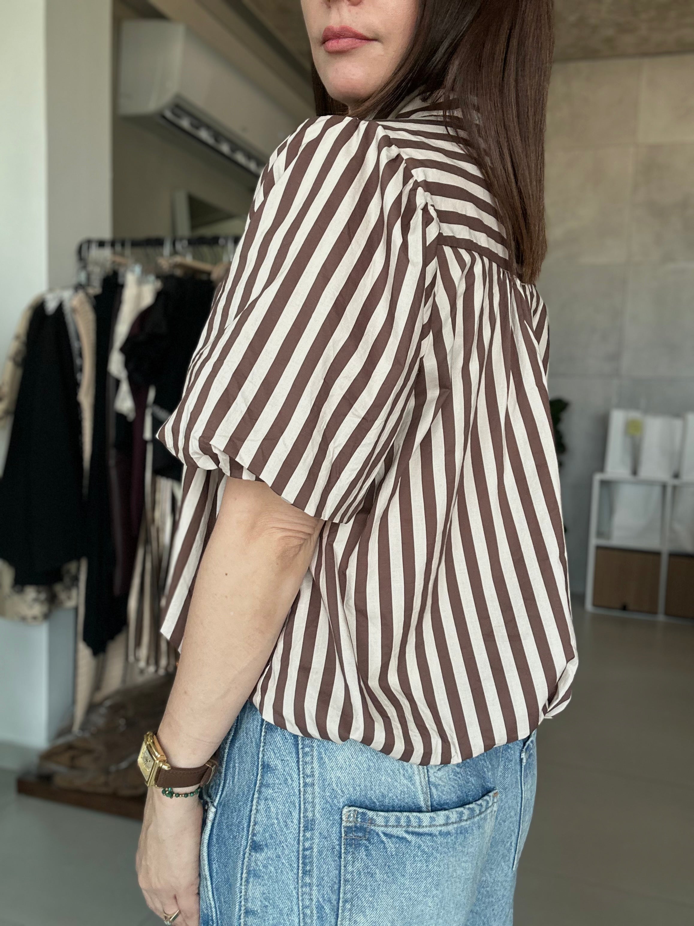 Striped Bubble Blouse