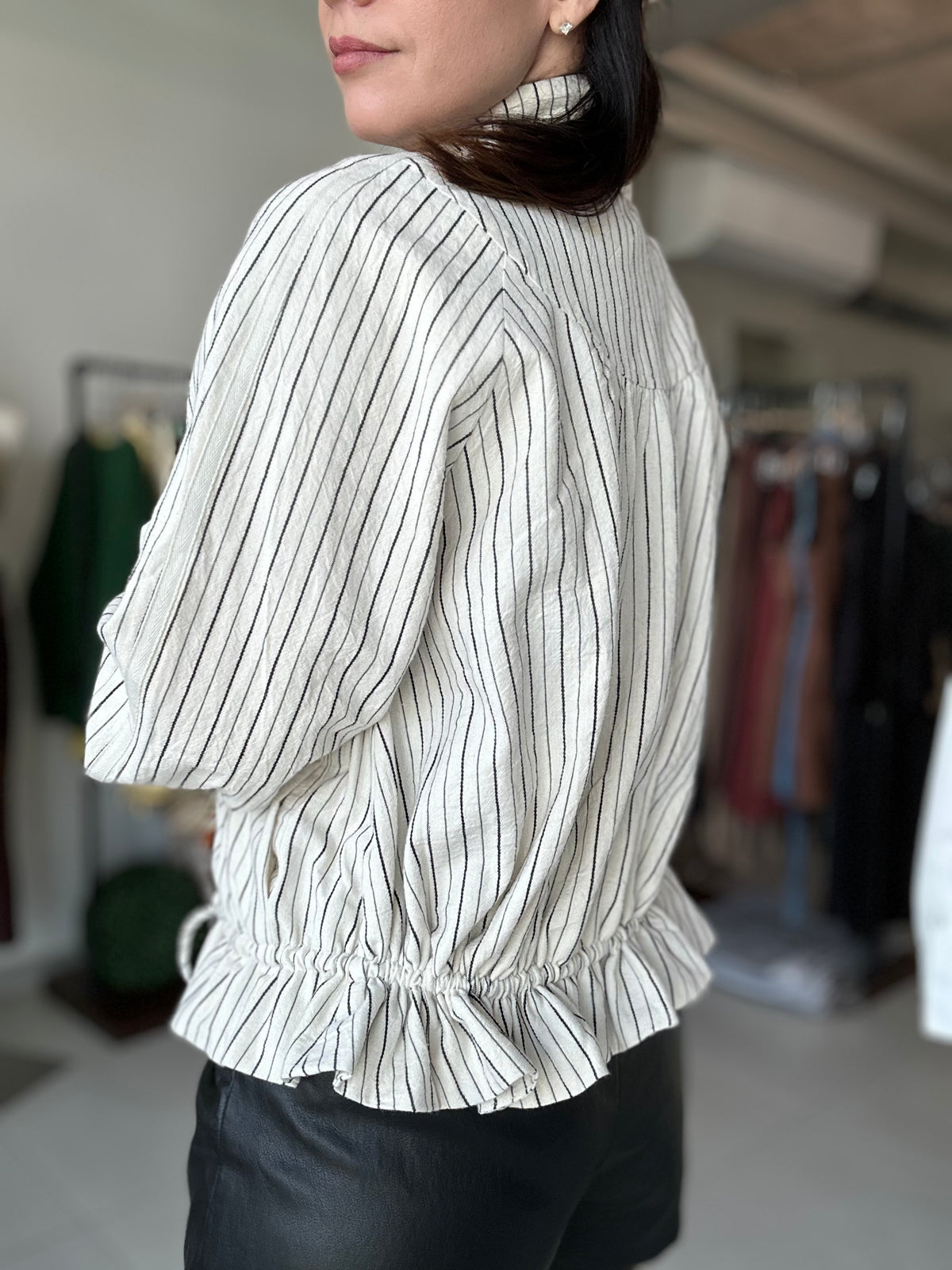 Striped Drawstring Jacket