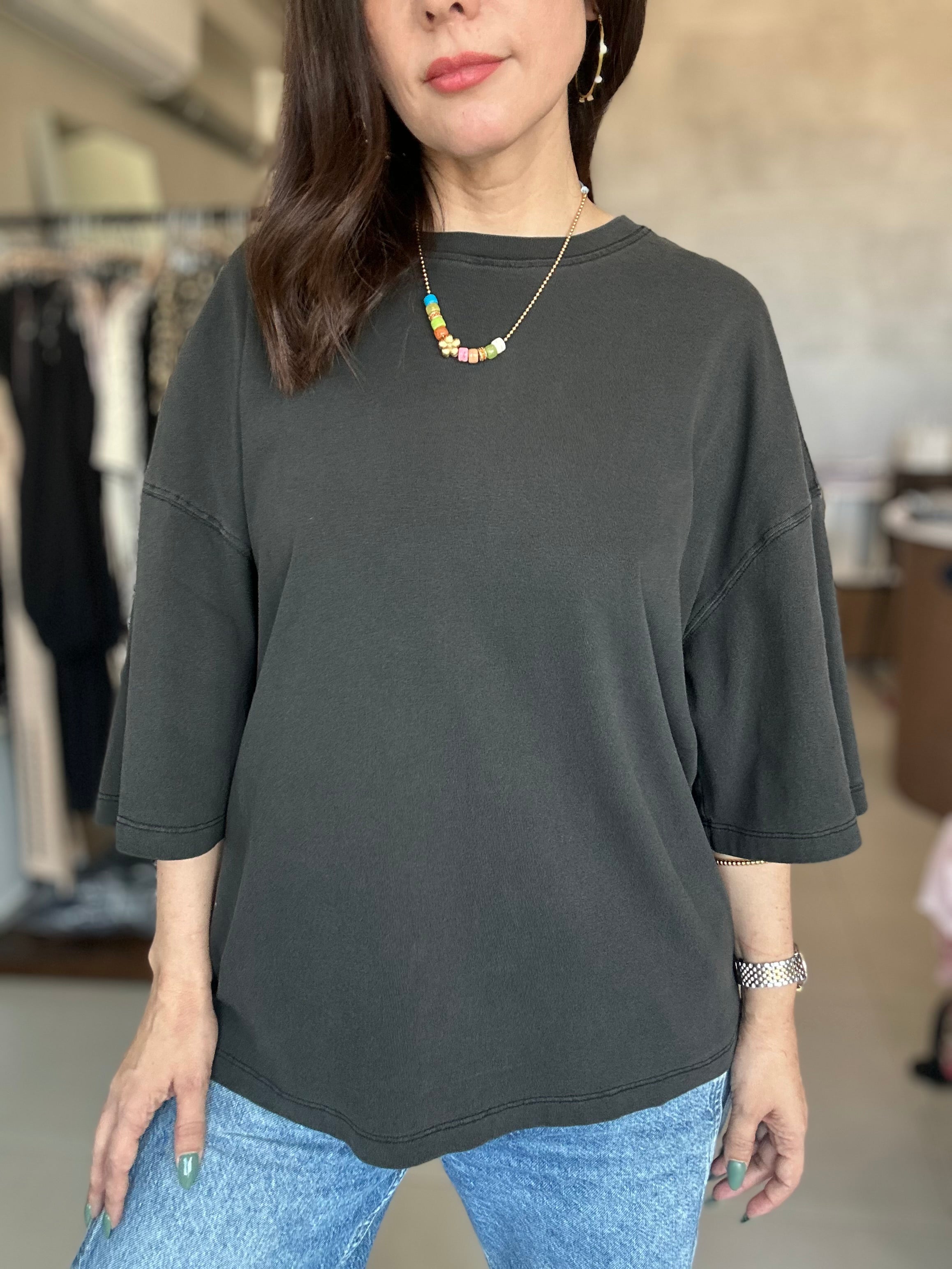 Faded Black Oversized Tshirt