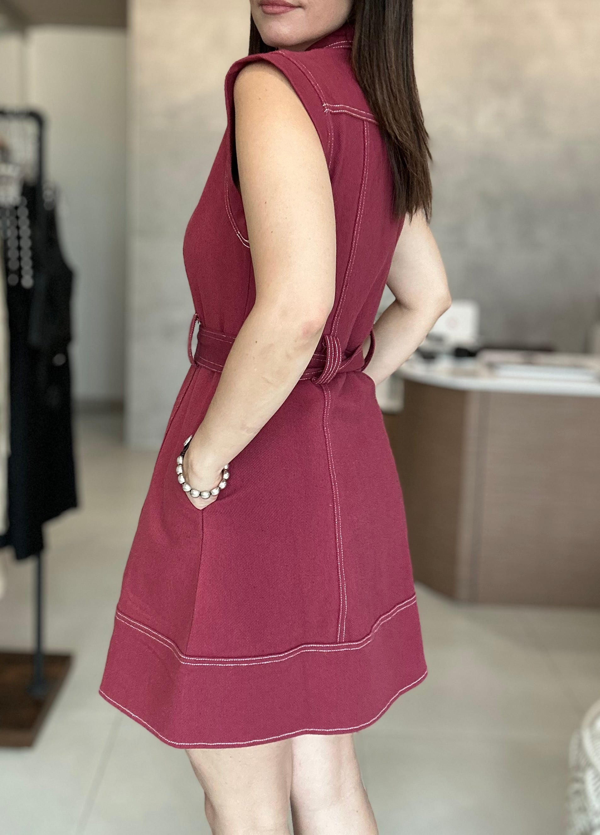 Faded Burgundy Dress