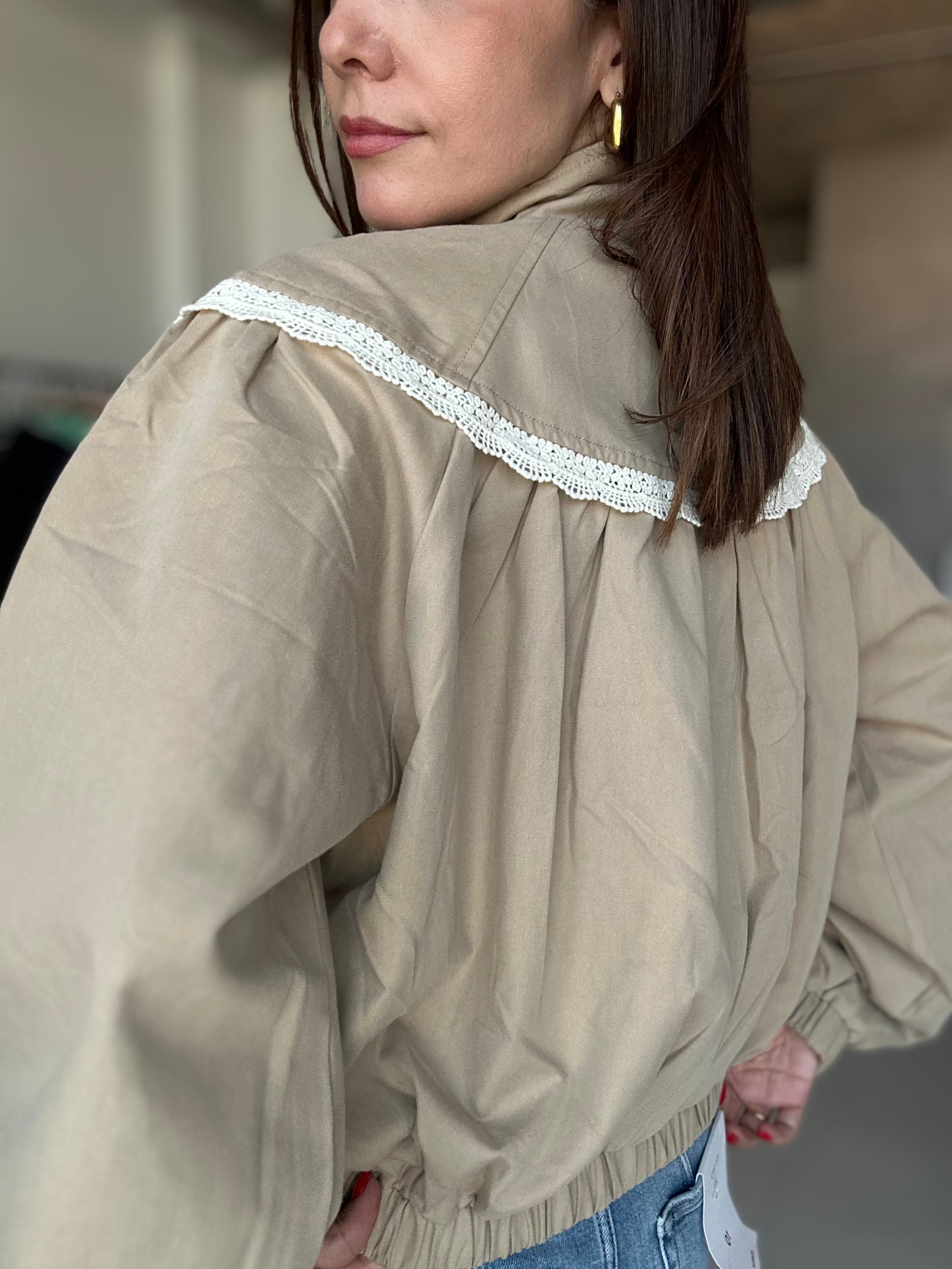 Lace Bomber Jacket