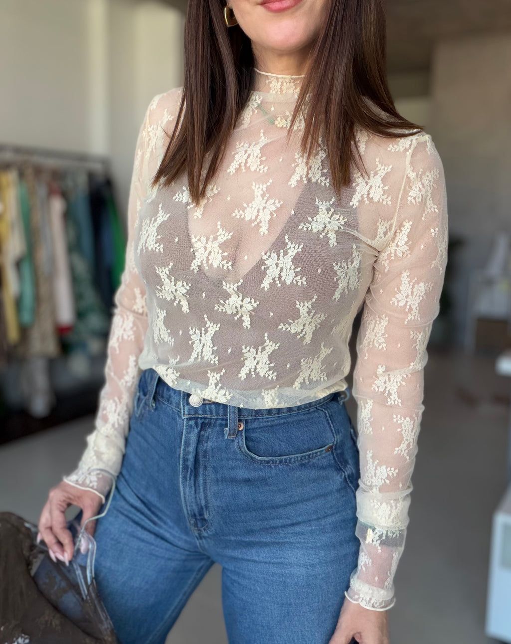 Lace Long Sleeve Top