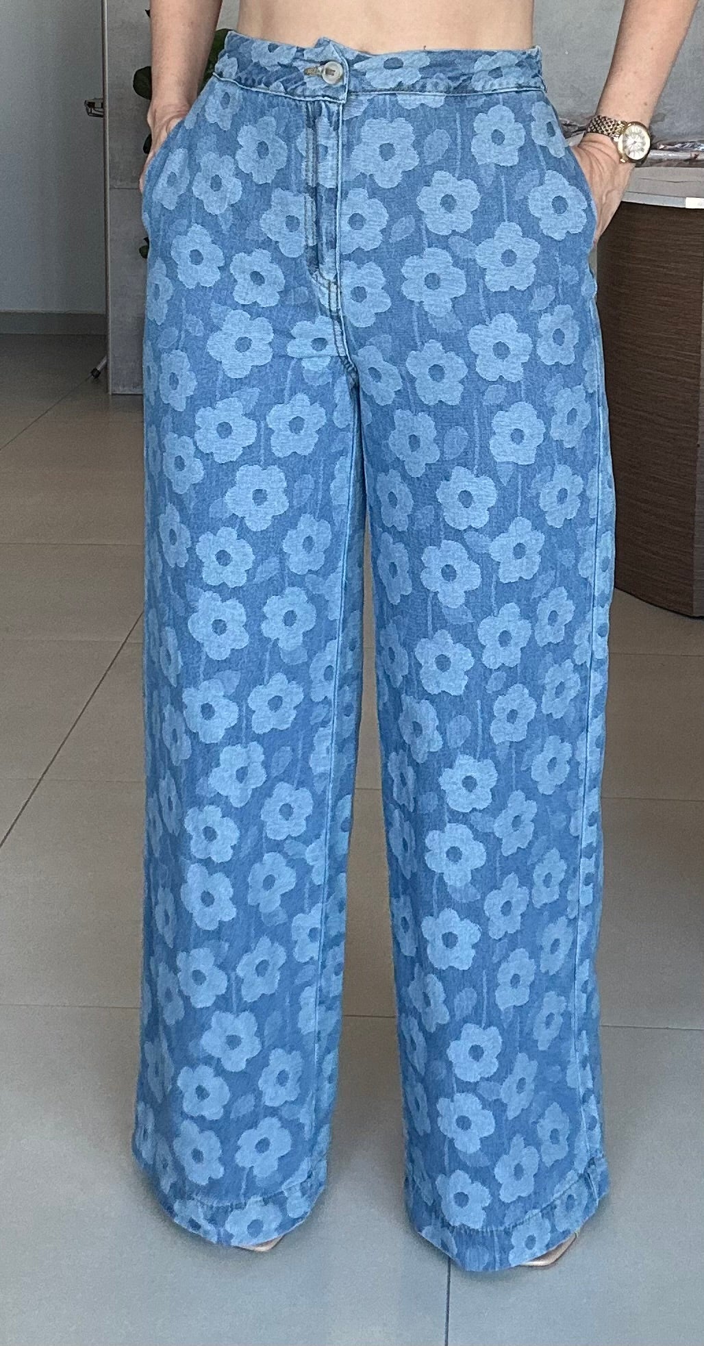 Blue Flower Pant