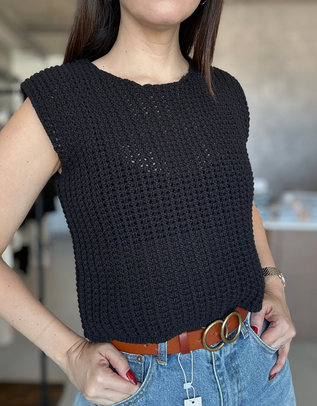 Knitted Sleeveless Sweater