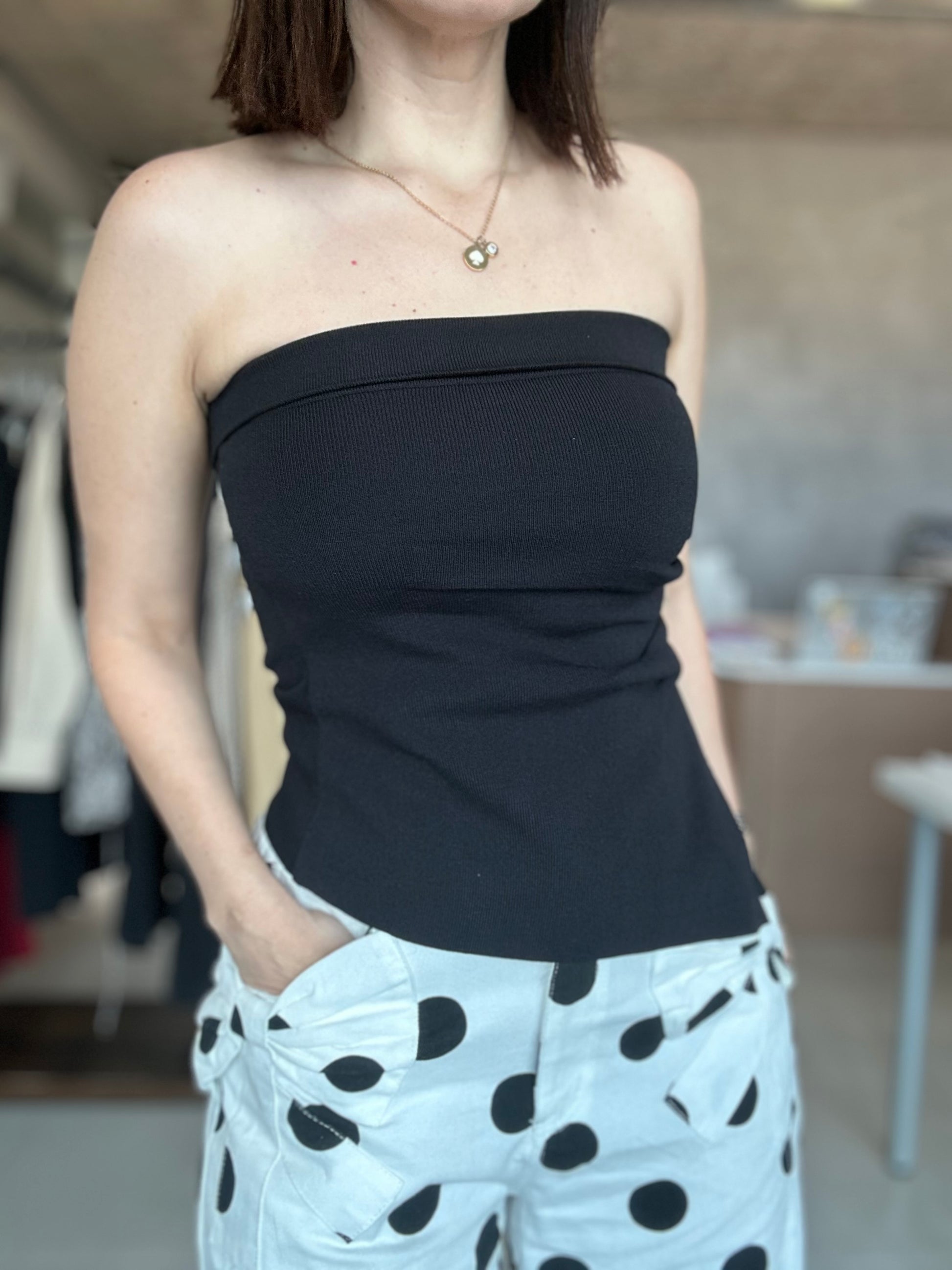 Straplass Stretch Top (Black)