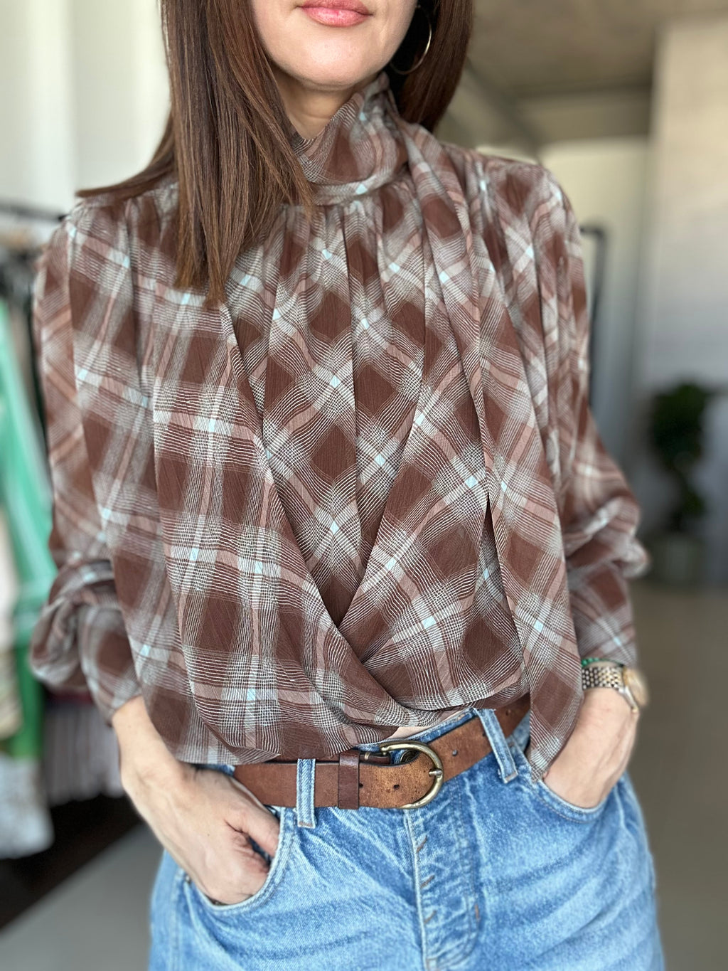 Pretty Plaid Blouse