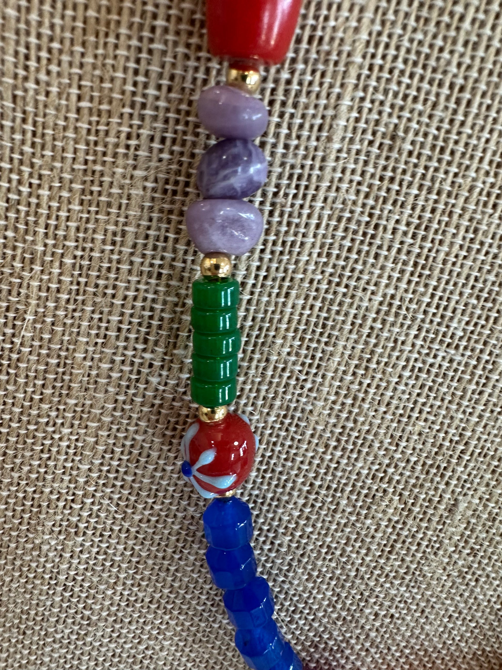 16" Hand Made Happy Stones  Necklace