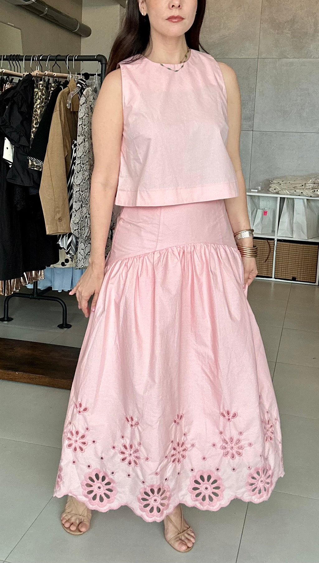 Embroidered Pink Set
