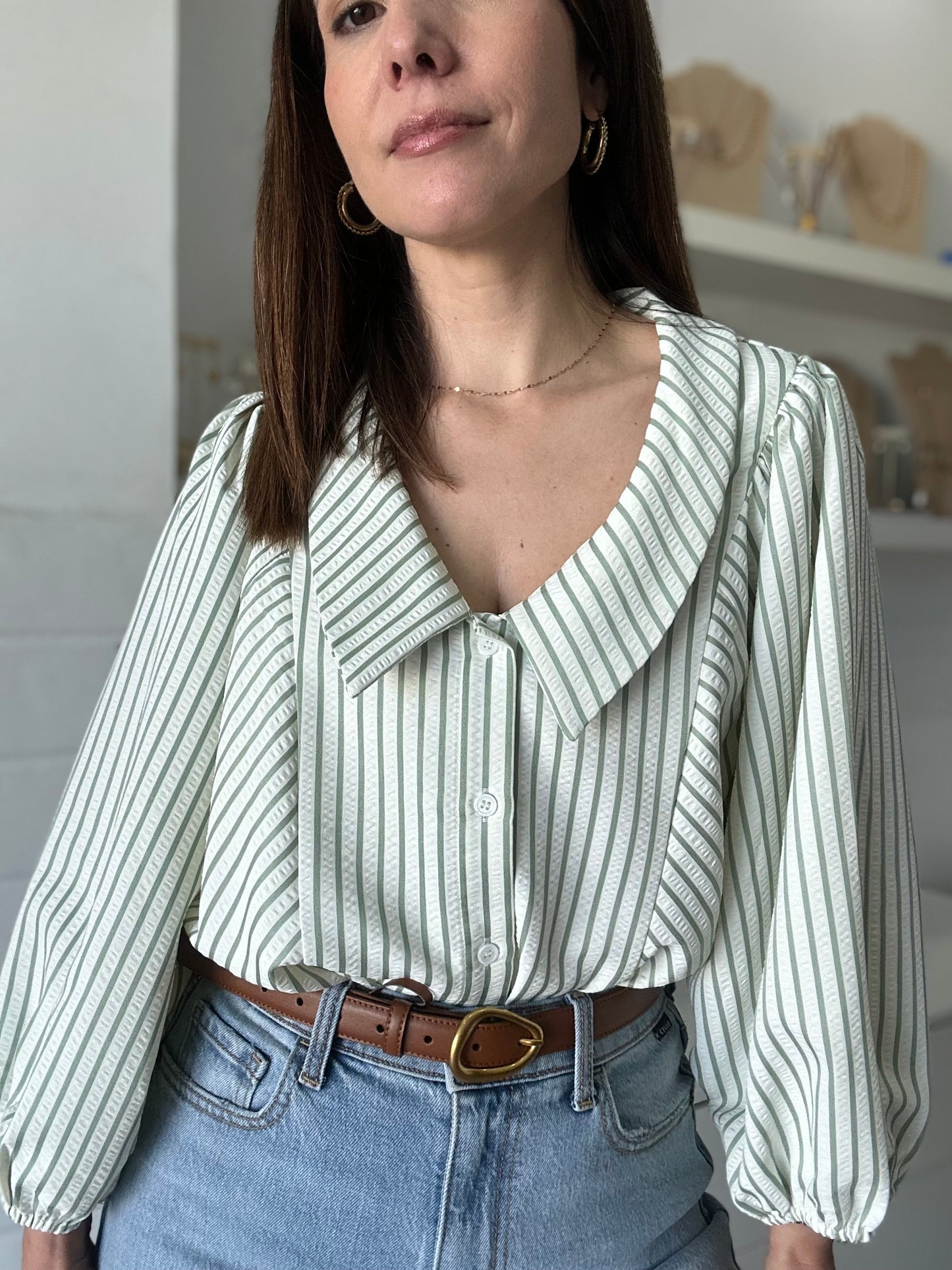 Spring Stripped Blouse (Oversized)