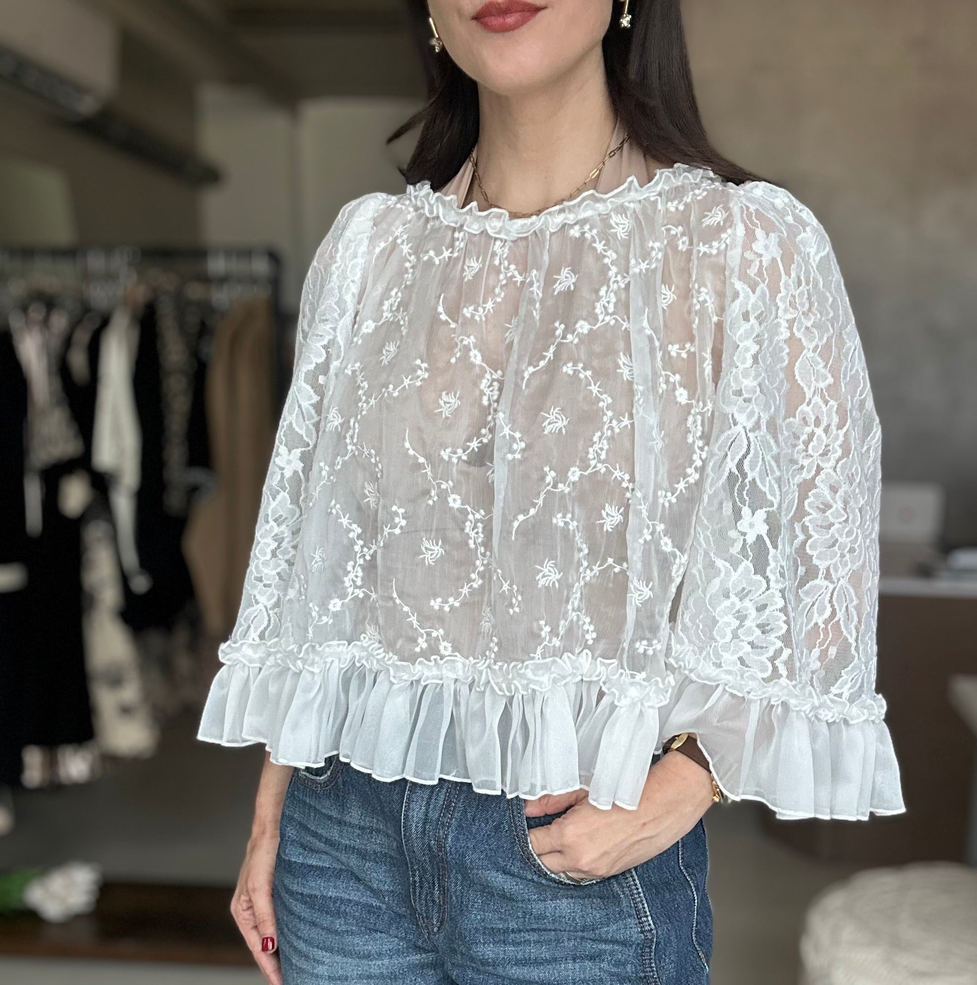 Cape Lace Blouse