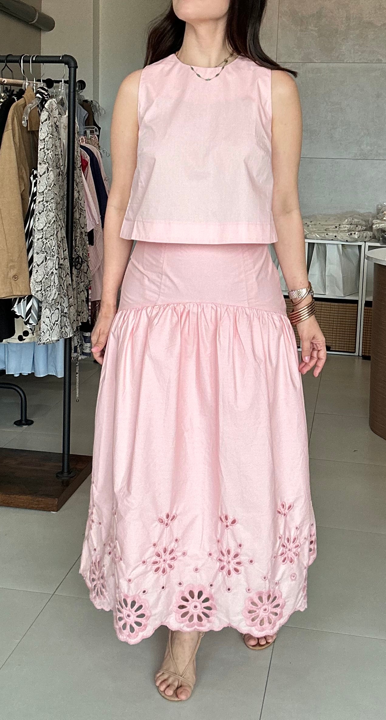 Embroidered Pink Set