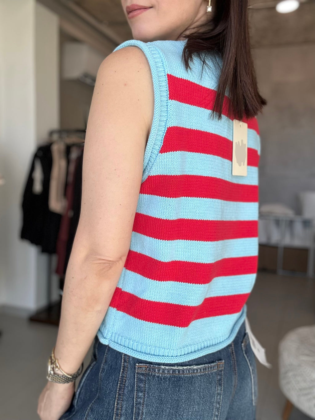 Striped Buttoned Sweater