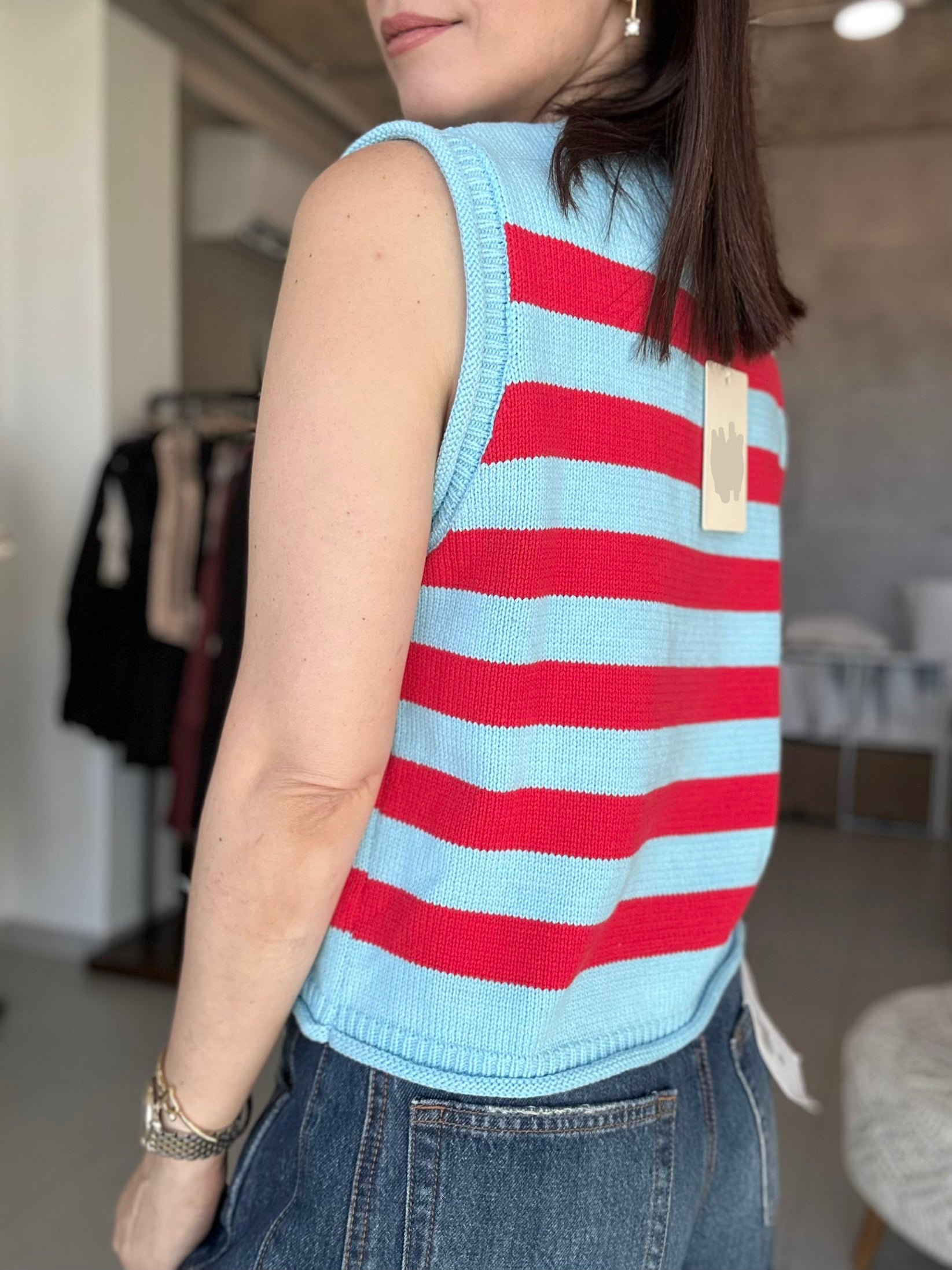 Striped Buttoned Sweater