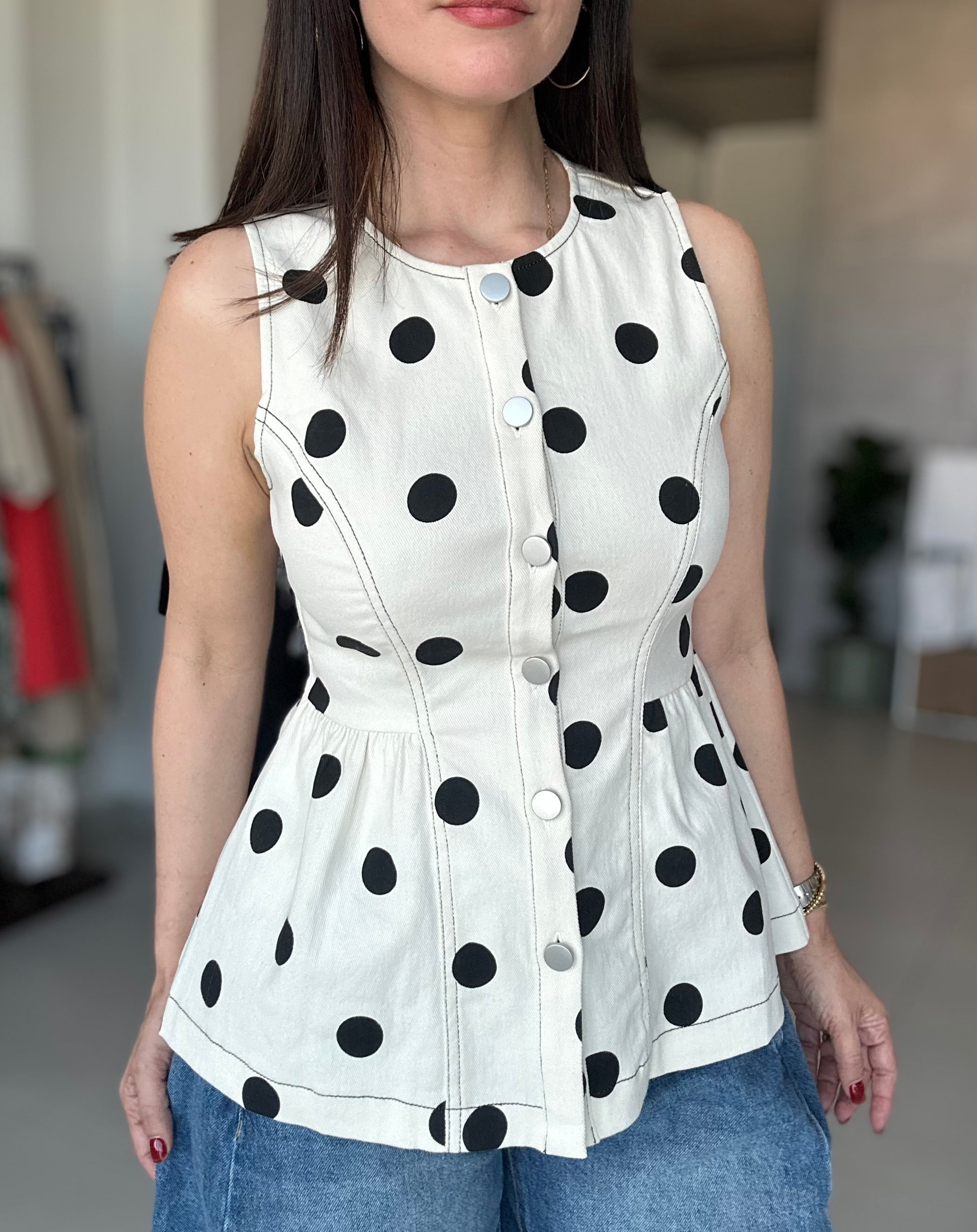 Peplum Polka Dot Top