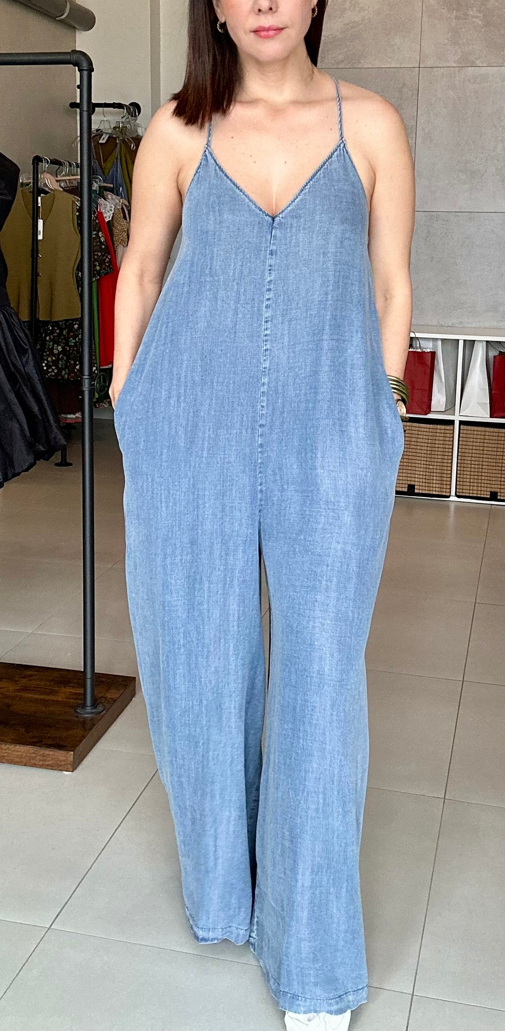 Flowy Denim Jumpsuit