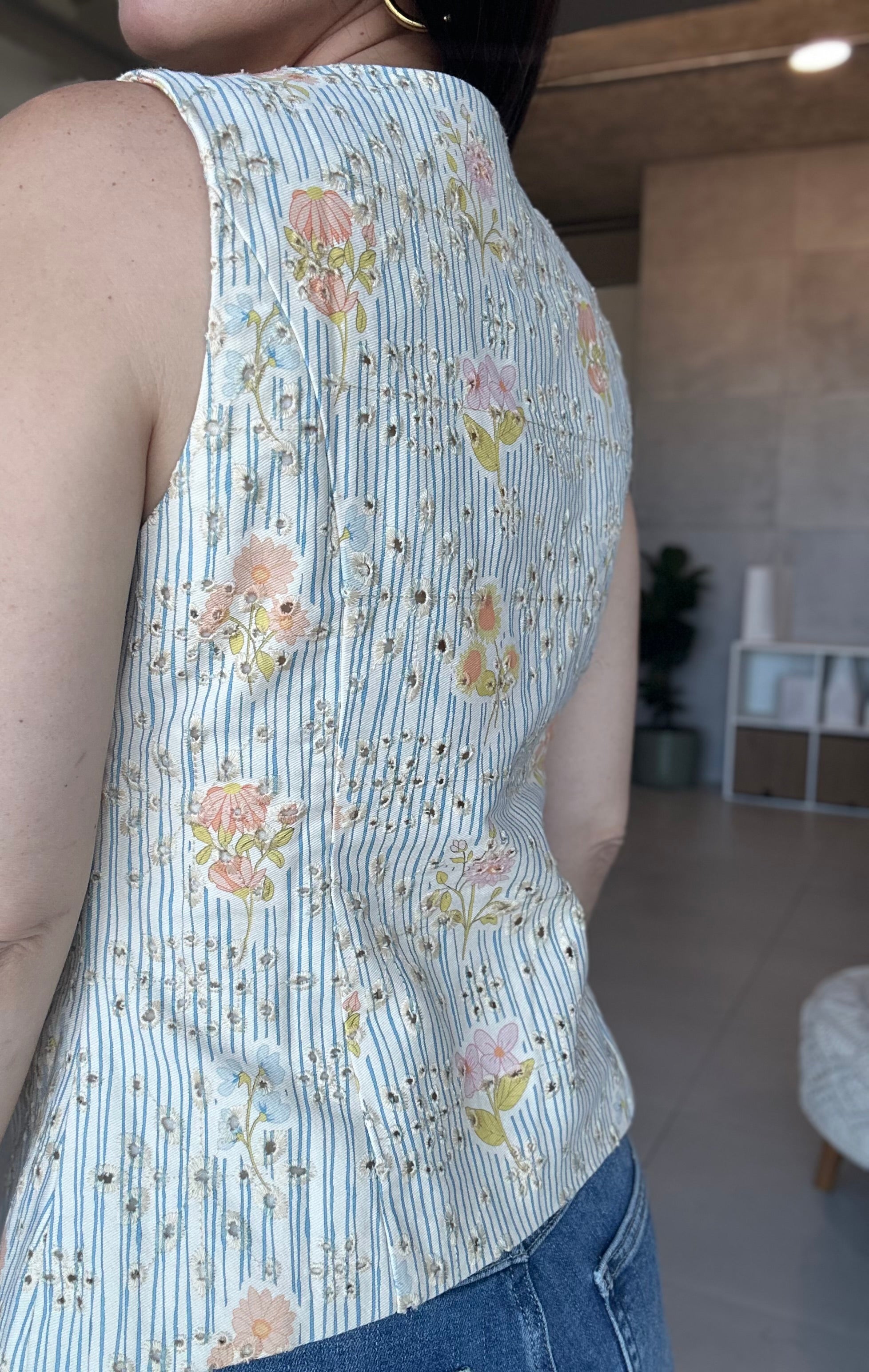 Stripes and Flowers Top