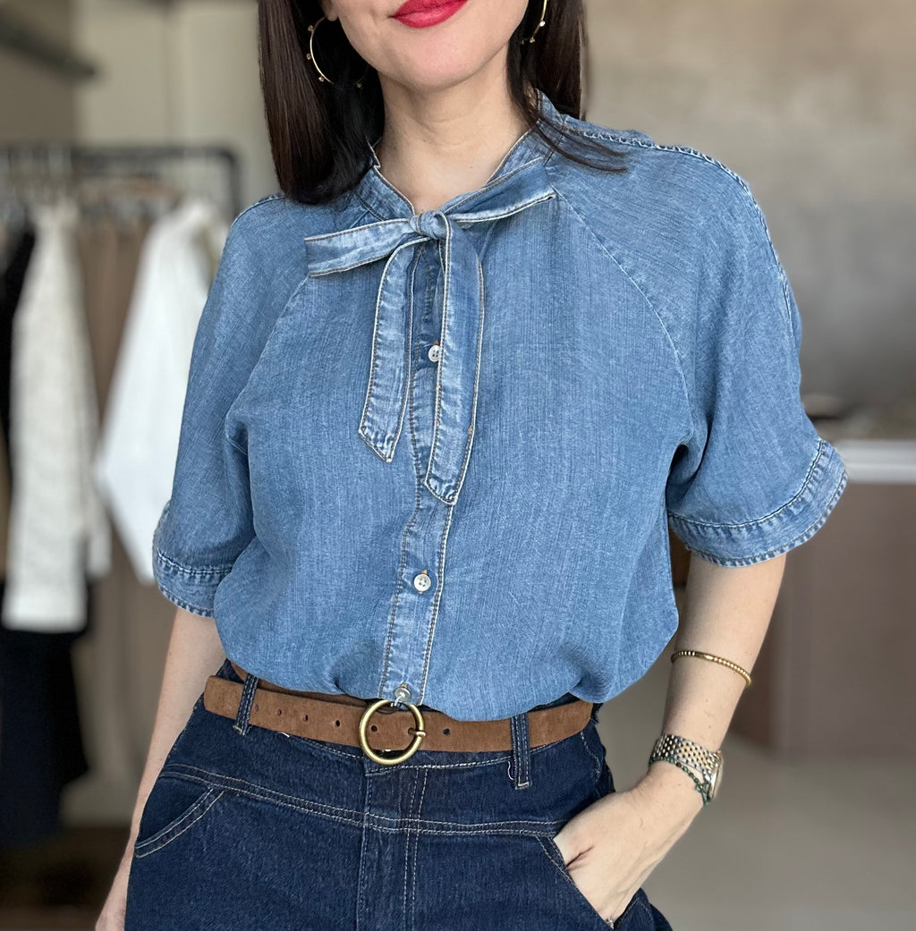 Flowy Denim Top