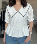 Statement Collar Wrap Top